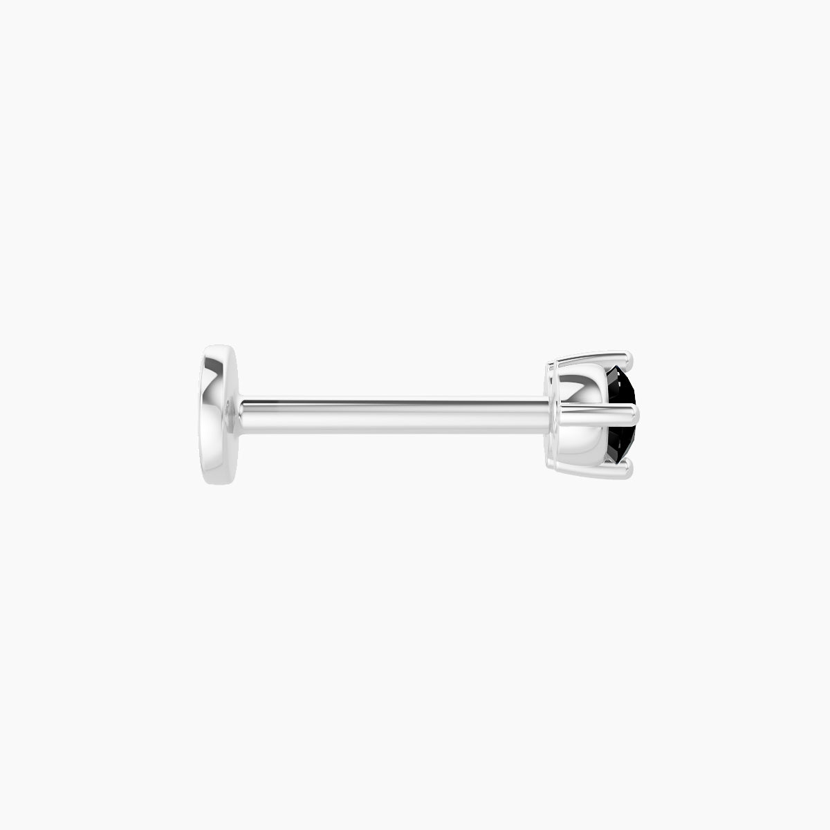 Isis | 18k White Gold 8 mm 6.5 mm Black Diamond Nose Piercing