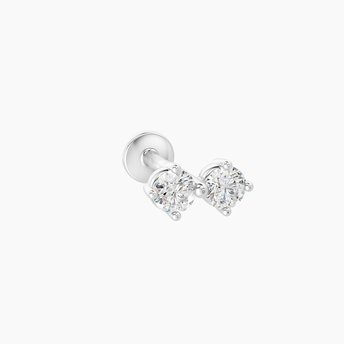 Isis | 18k White Gold 6.5 mm 8 mm Diamond Nose Piercing