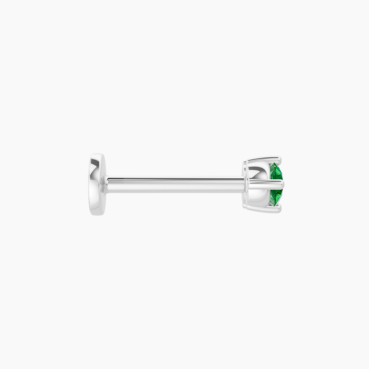 Isis | 18k White Gold 8 mm 6.5 mm Emerald Nose Piercing