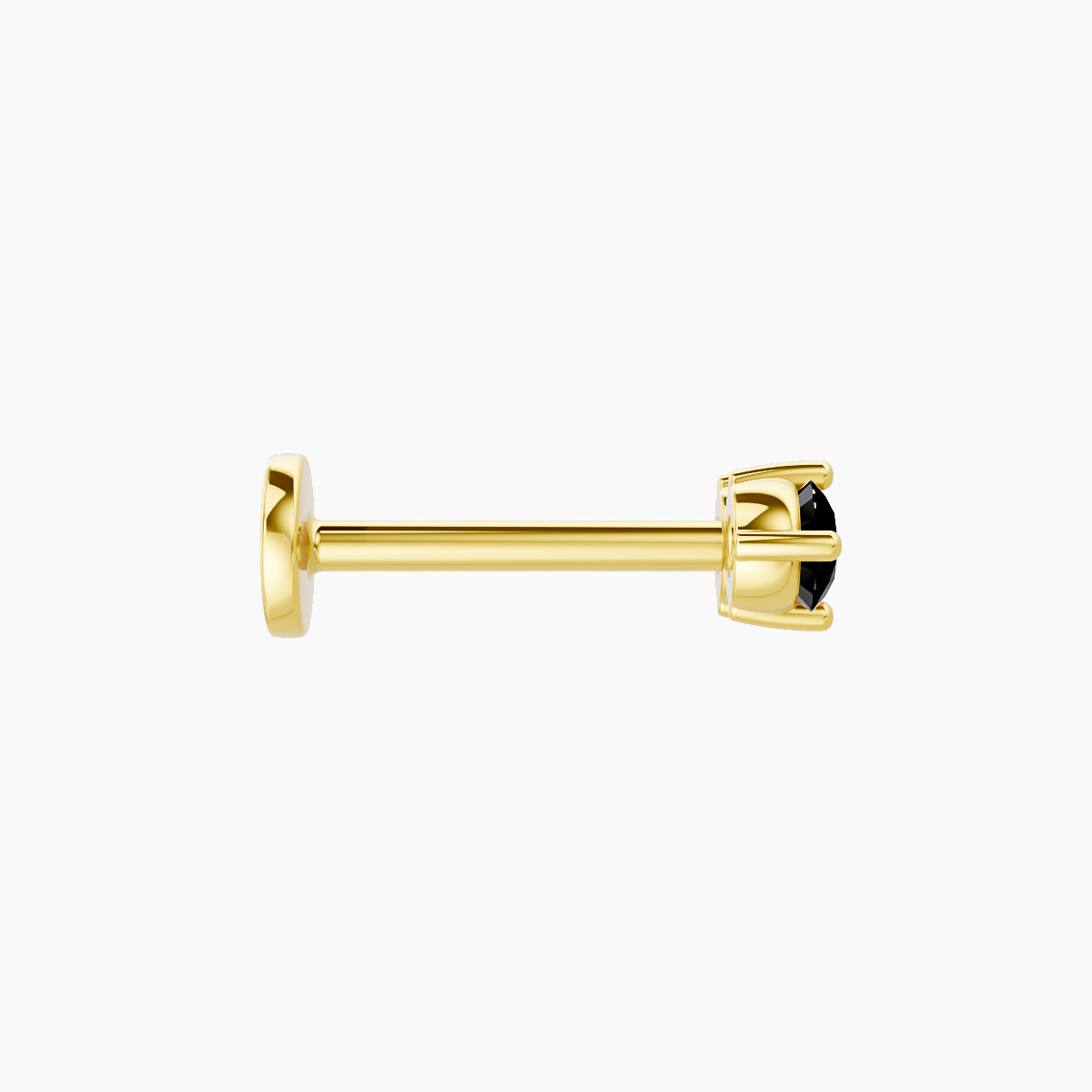 Isis | 18k Yellow Gold 8 mm 6.5 mm Black Diamond Nose Piercing