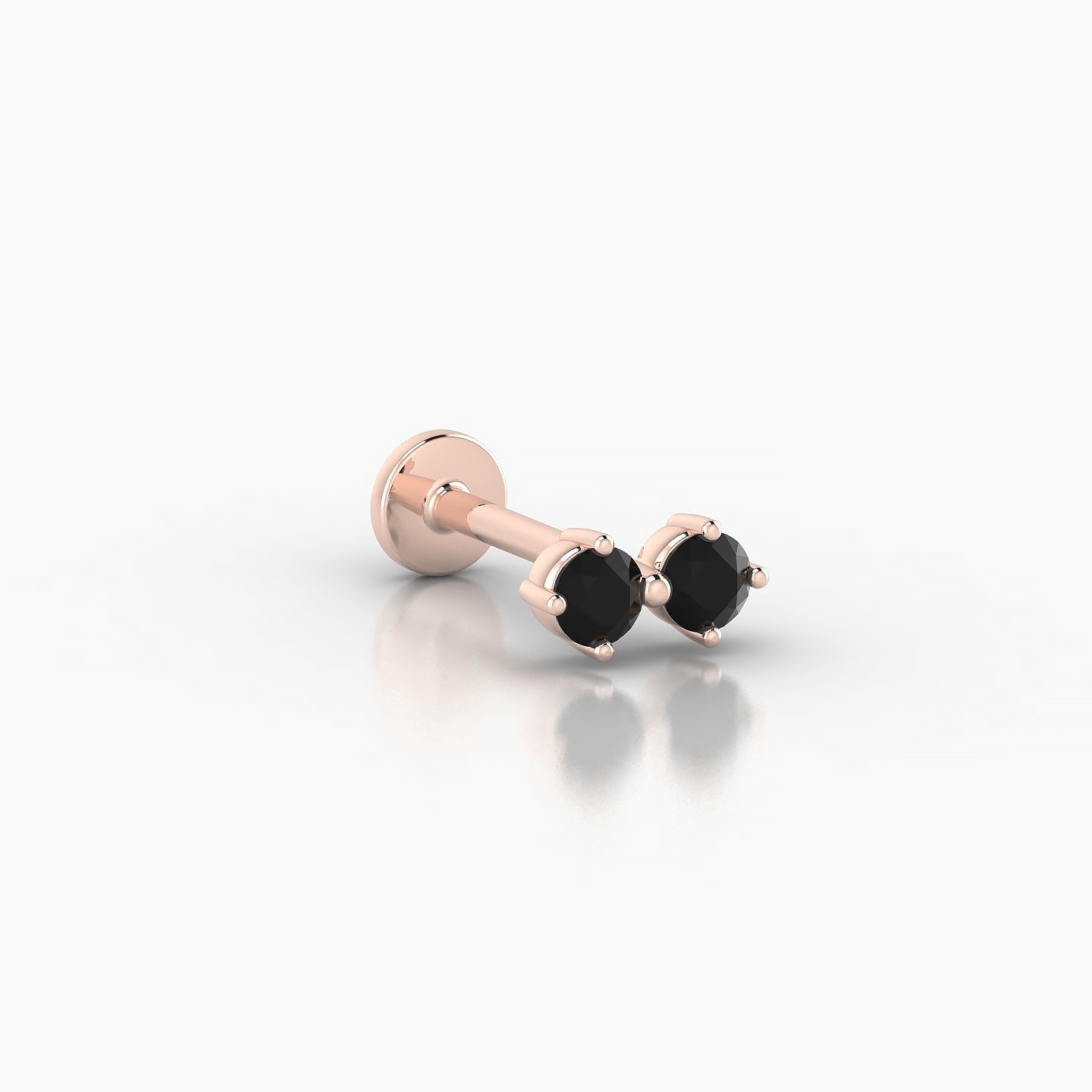 Isis | 18k Rose Gold 8 mm 6.5 mm Black Diamond Nostril Piercing