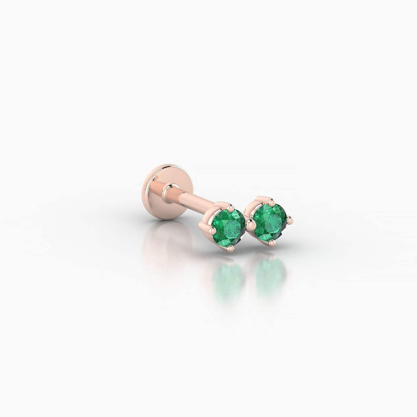 Isis | 18k Rose Gold 8 mm 6.5 mm Emerald Nostril Piercing