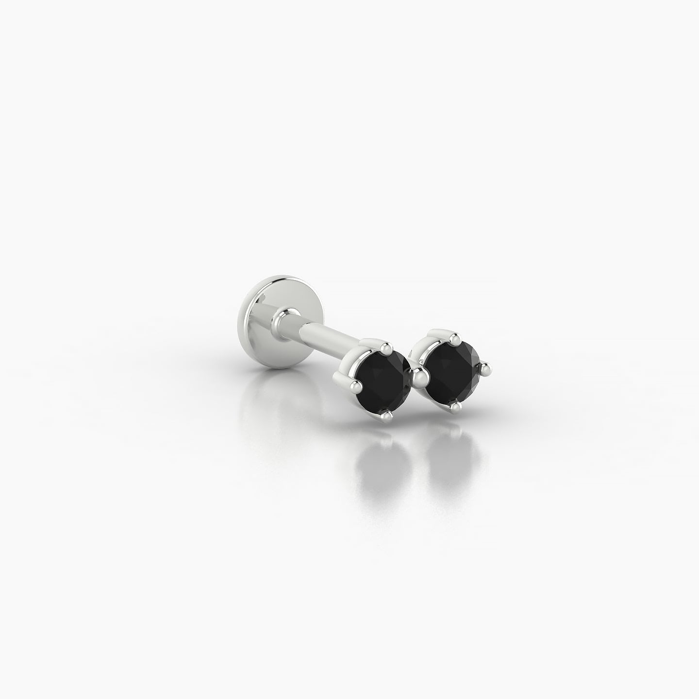 Isis | 18k White Gold 8 mm 6.5 mm Black Diamond Nostril Piercing