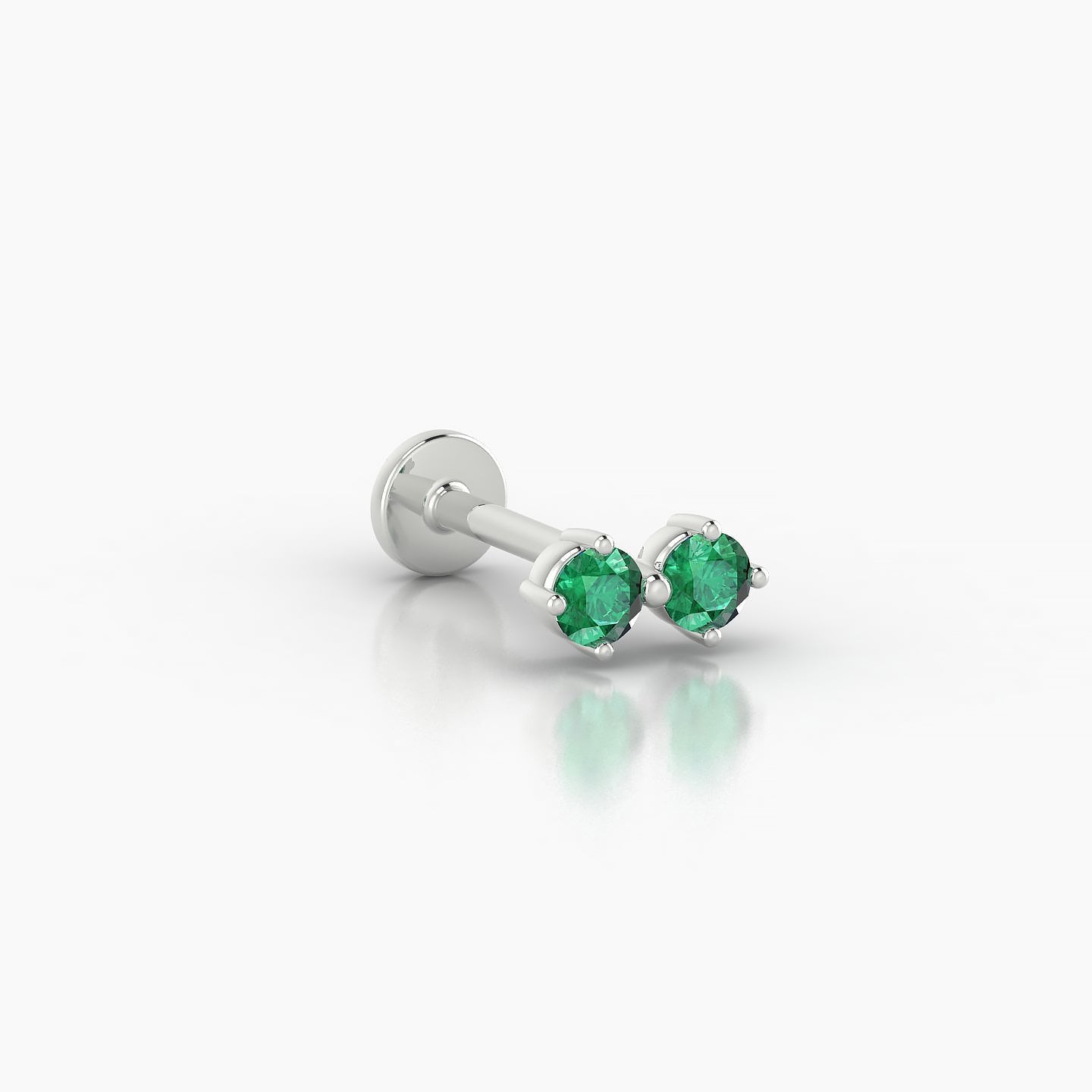 Isis | 18k White Gold 8 mm 6.5 mm Emerald Nostril Piercing