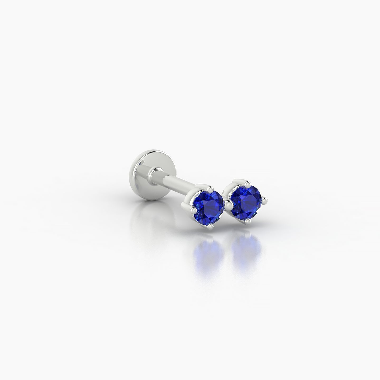 Isis | 18k White Gold 8 mm 6.5 mm Sapphire Nostril Piercing