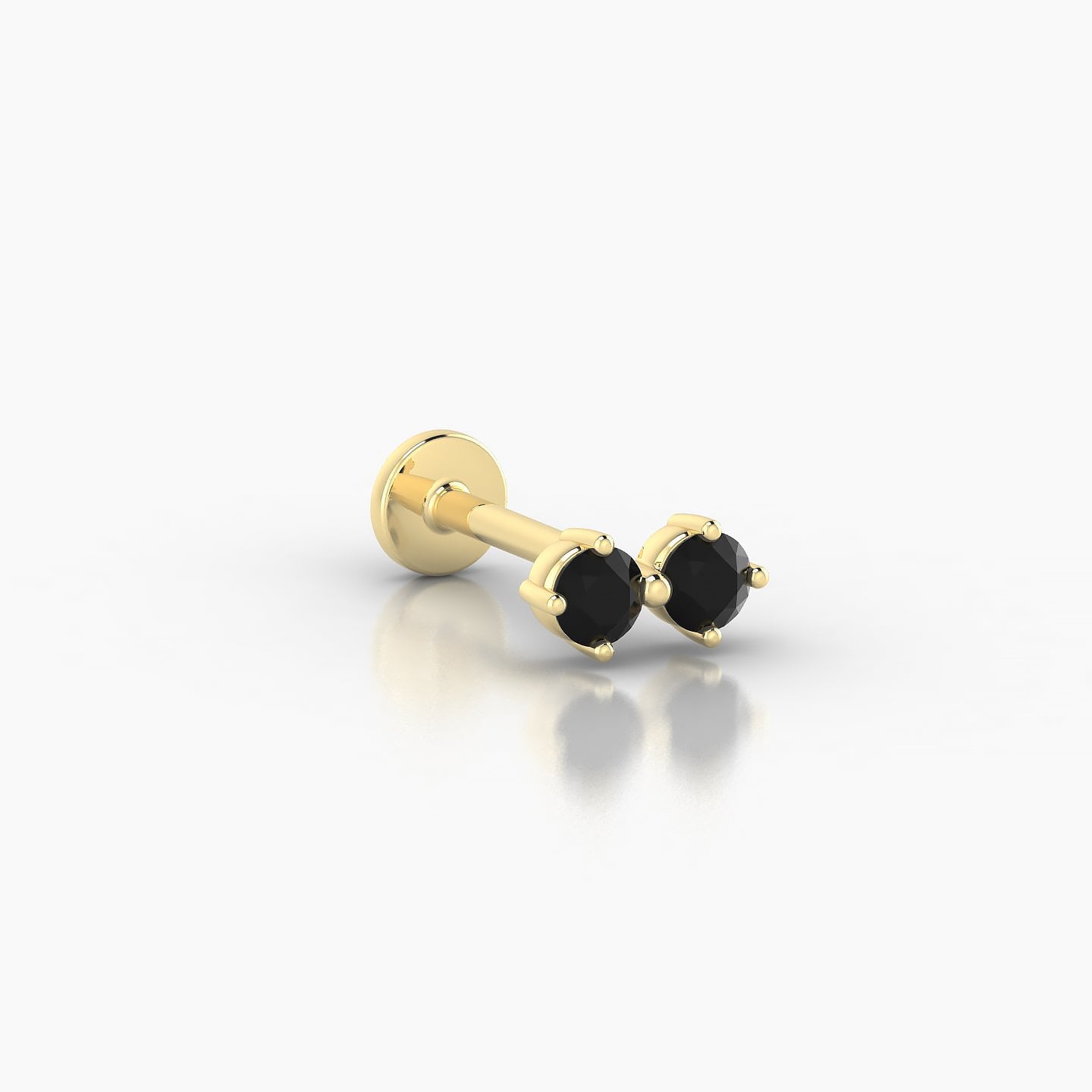 Isis | 18k Yellow Gold 8 mm 6.5 mm Black Diamond Nostril Piercing