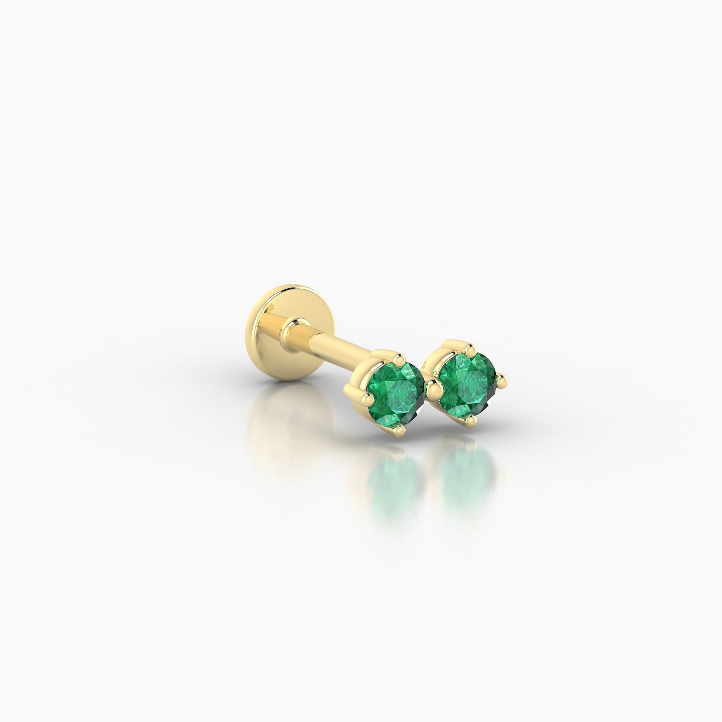 Isis | 18k Yellow Gold 8 mm 6.5 mm Emerald Nostril Piercing