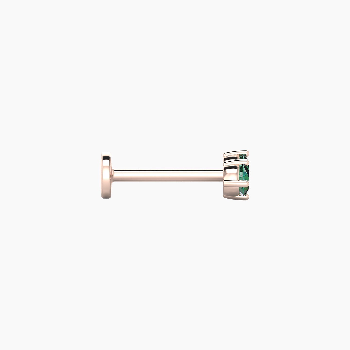 Isis | 18k Rose Gold 8 mm 6.5 mm Emerald Nostril Piercing