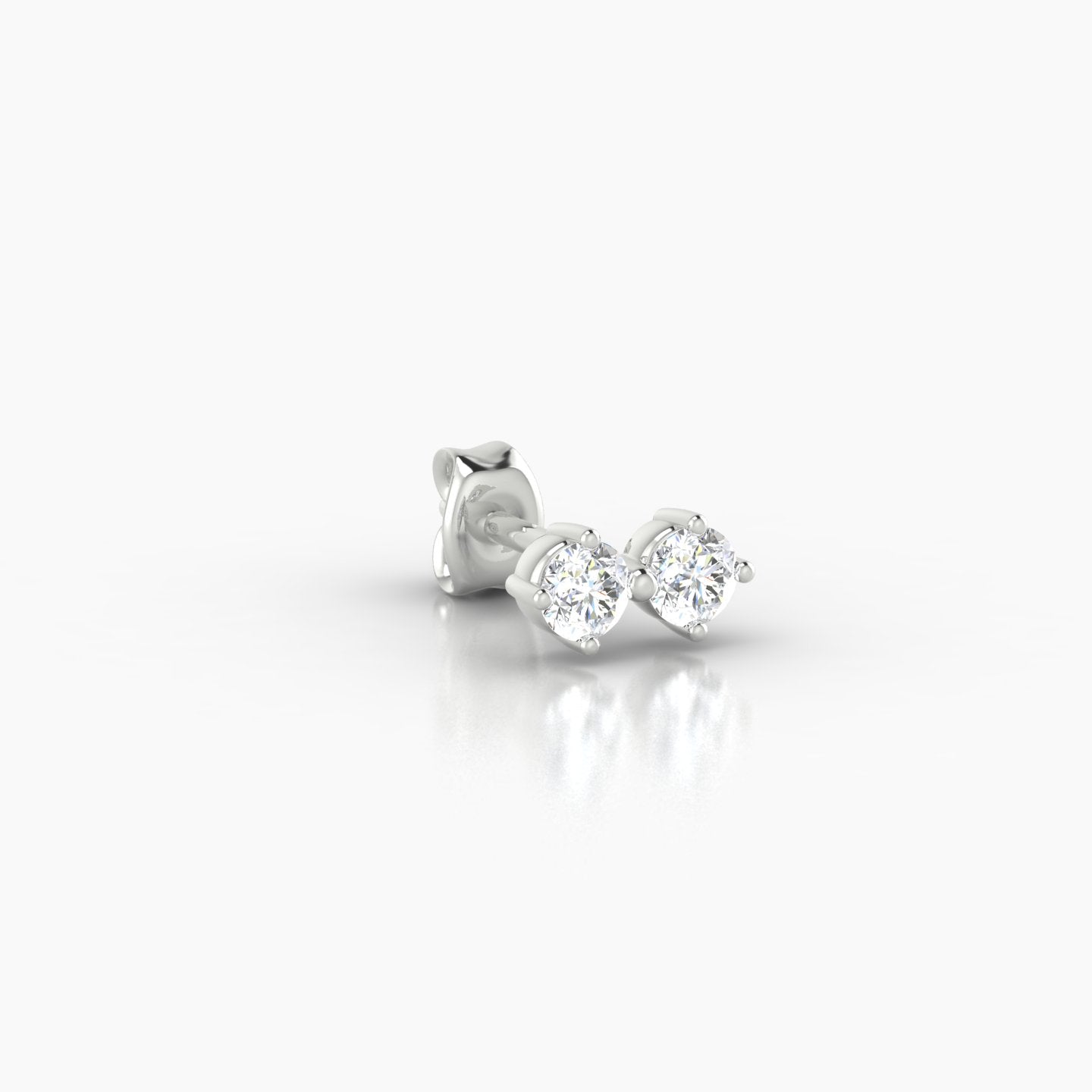 Isis | 18k White Gold 6.5 mm Diamond Earring