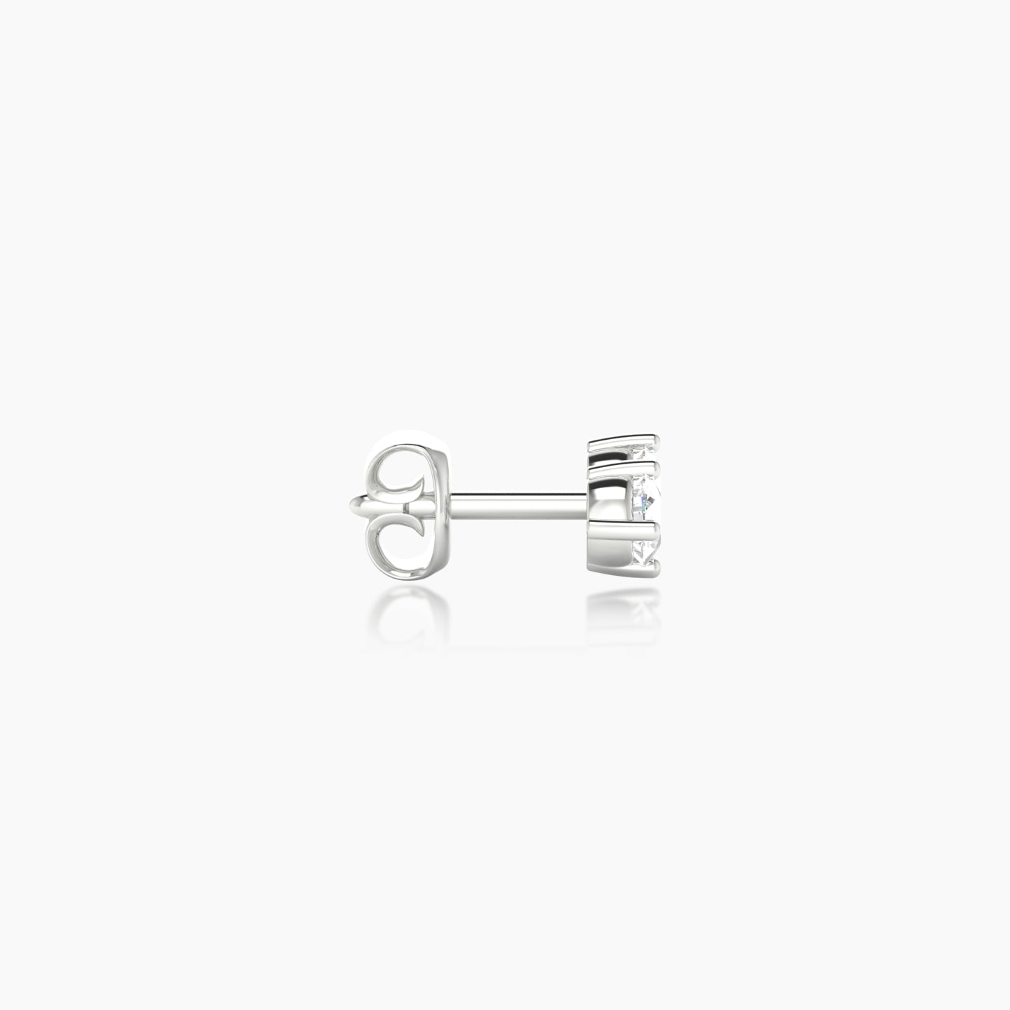 Isis | 18k White Gold 6.5 mm Diamond Earring