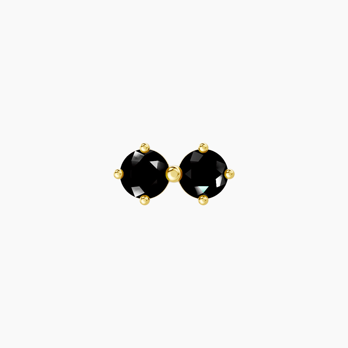 Isis | 18k Yellow Gold 5 mm 7.5 mm Black Diamond Nose Piercing