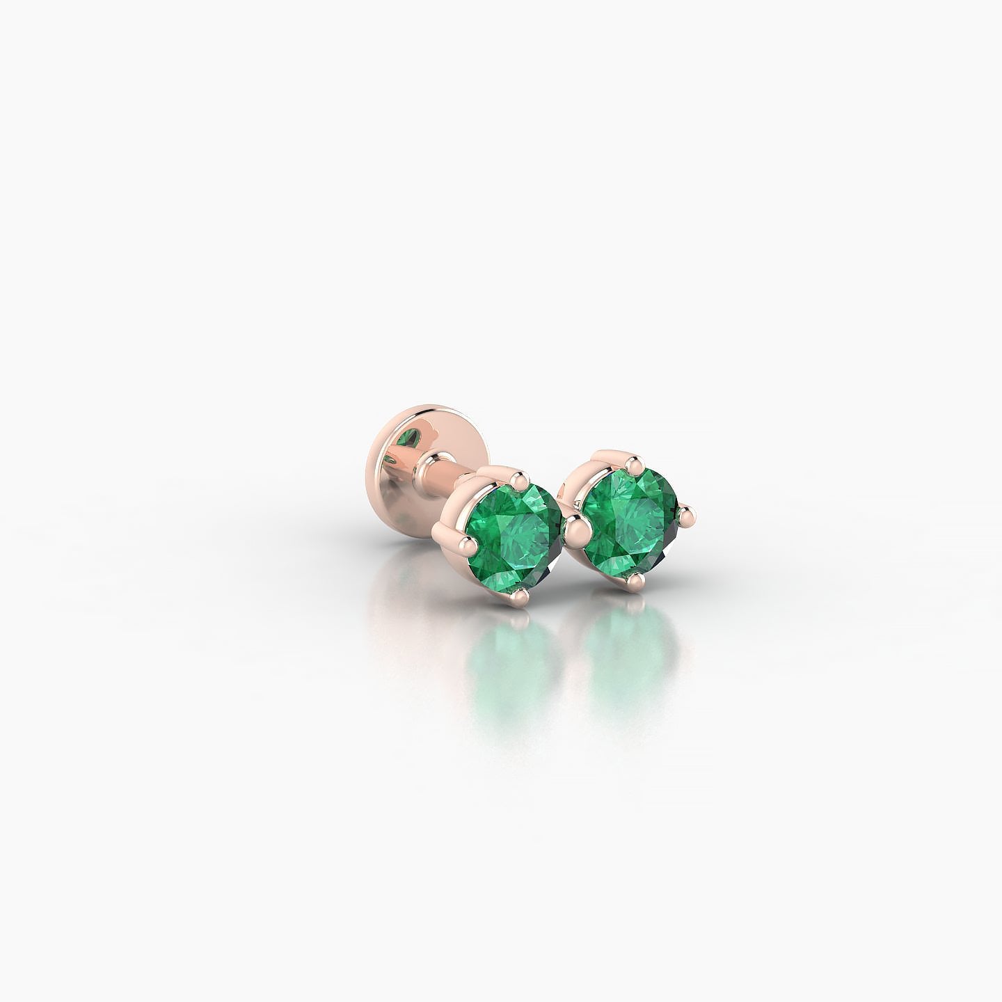 Isis | 18k Rose Gold 5 mm 7.5 mm Emerald Nostril Piercing