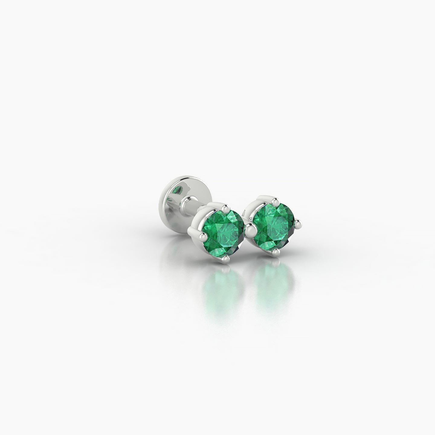 Isis | 18k White Gold 5 mm 7.5 mm Emerald Nostril Piercing