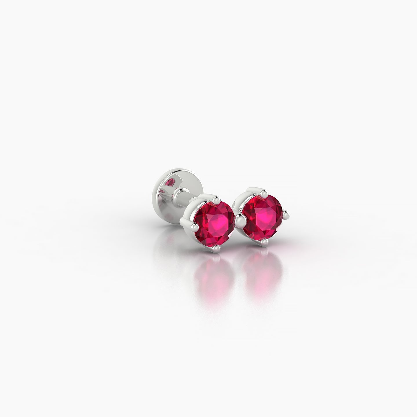 Isis | 18k White Gold 5 mm 7.5 mm Ruby Nostril Piercing