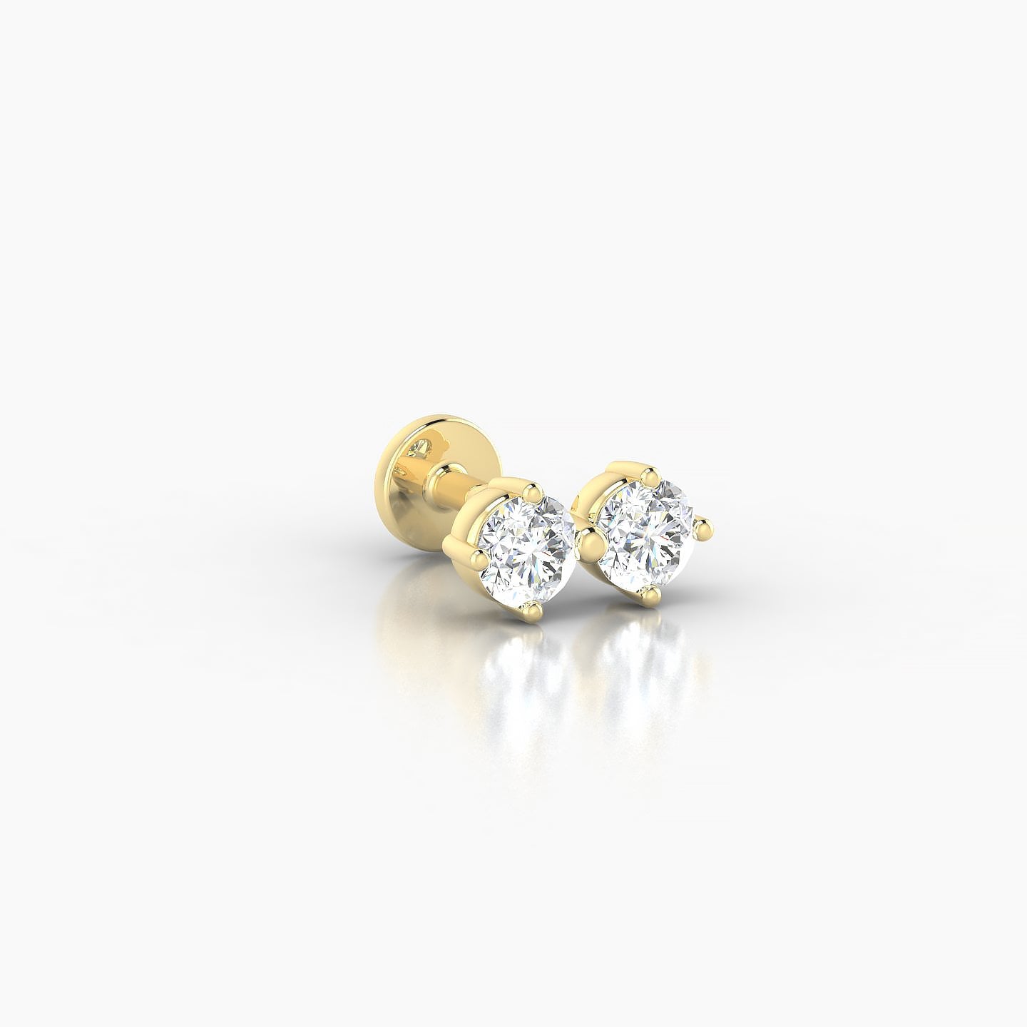 Isis | 18k Yellow Gold 7.5 mm 5 mm Diamond Nostril Piercing