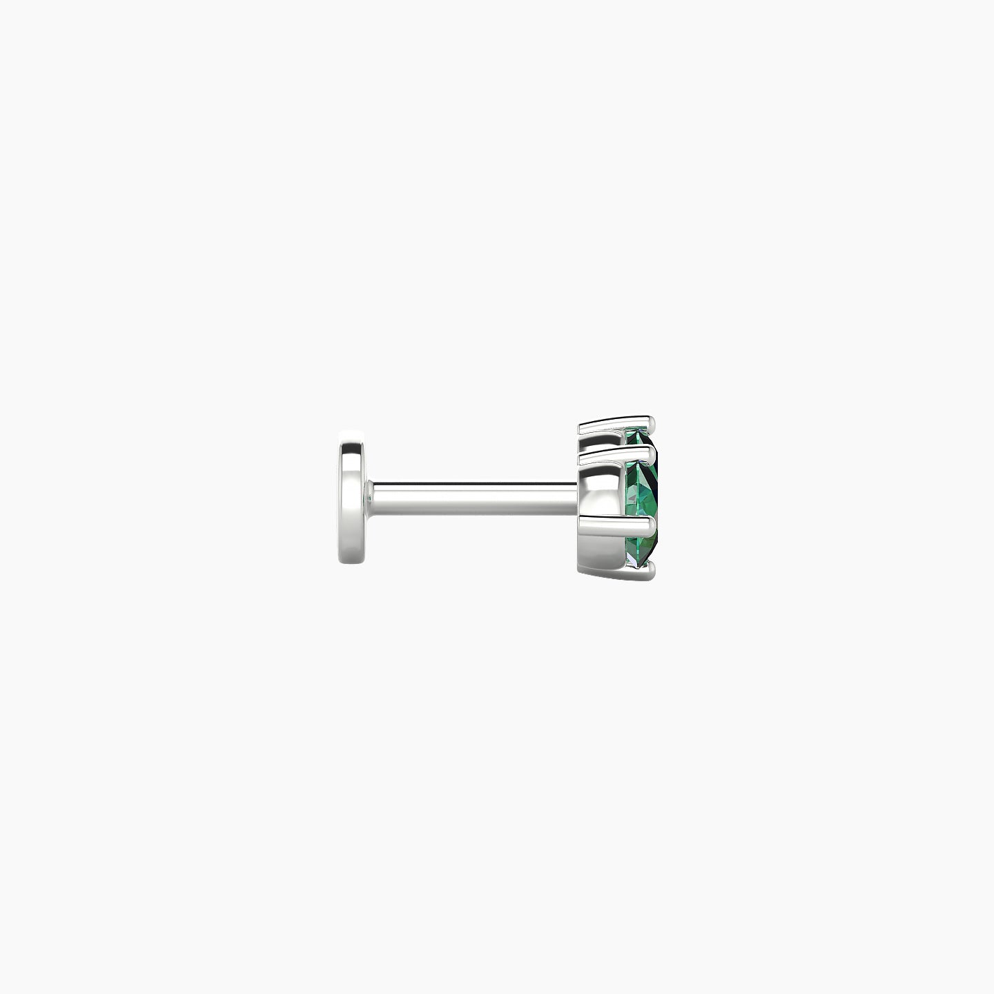 Isis | 18k White Gold 5 mm 7.5 mm Emerald Nostril Piercing