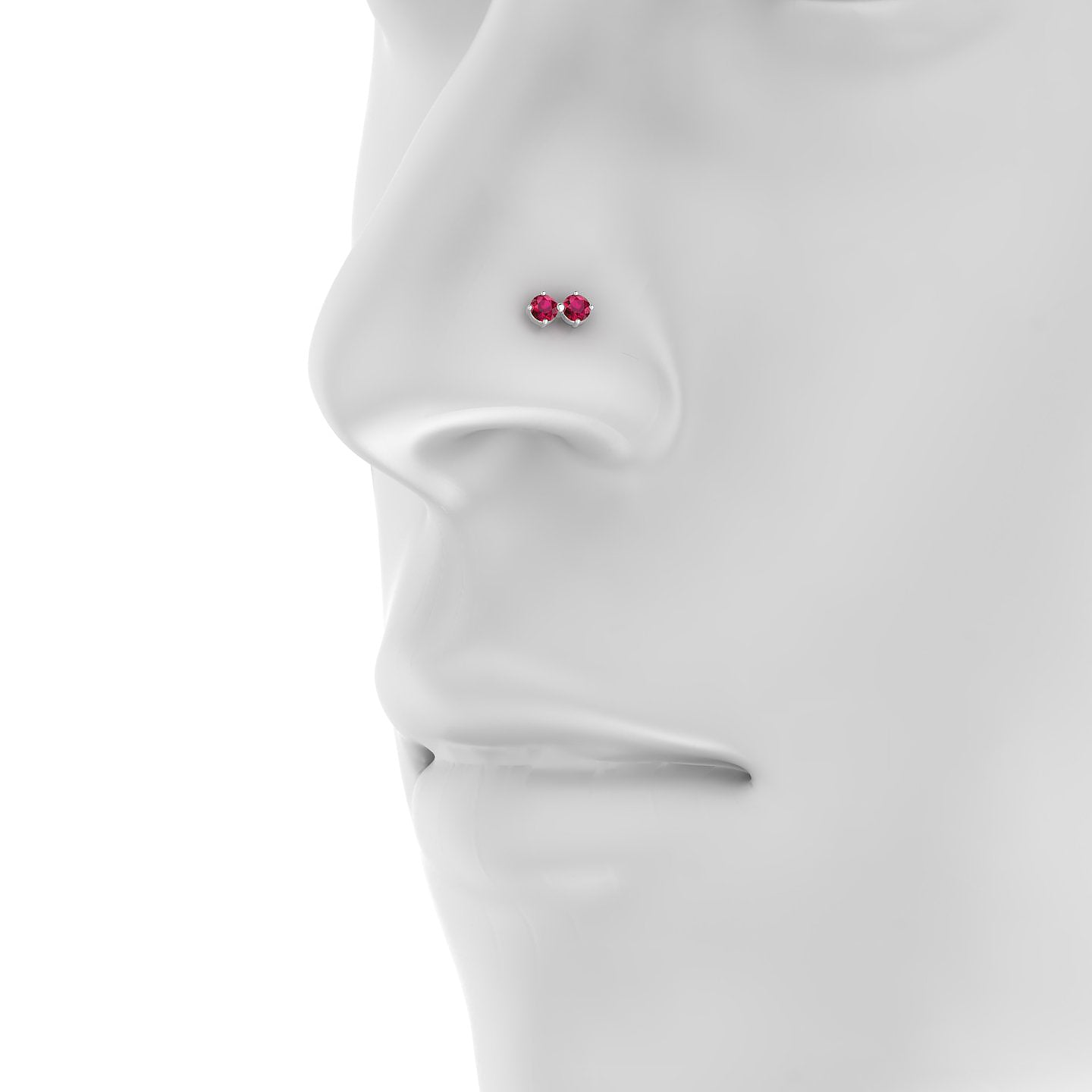 Isis | 18k White Gold 5 mm 7.5 mm Ruby Nostril Piercing