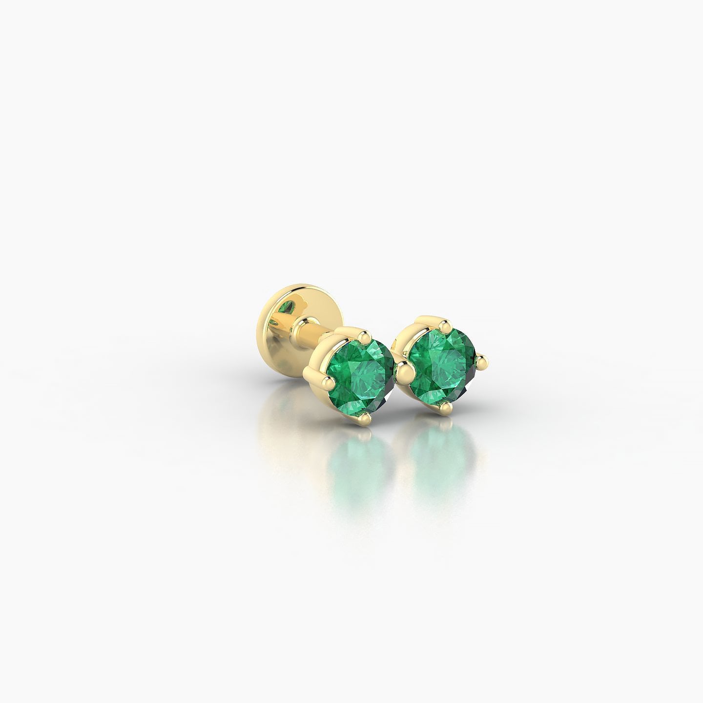 Isis | 18k Yellow Gold 5 mm 7.5 mm Emerald Piercing