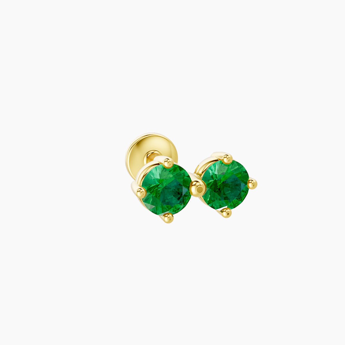 Isis | 18k Yellow Gold 6.5 mm 7.5 mm Emerald Nose Piercing