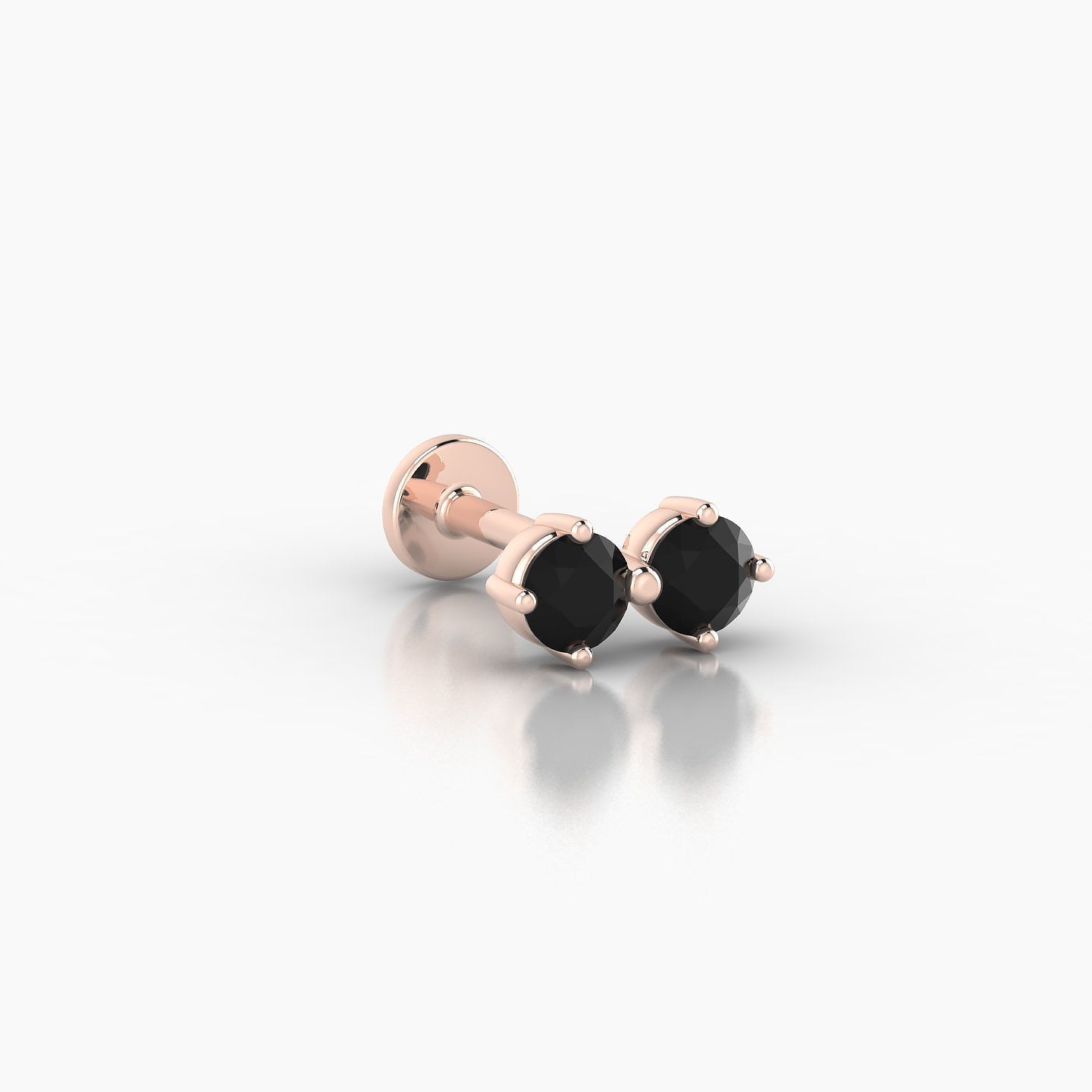 Isis | 18k Rose Gold 6.5 mm 7.5 mm Black Diamond Nostril Piercing