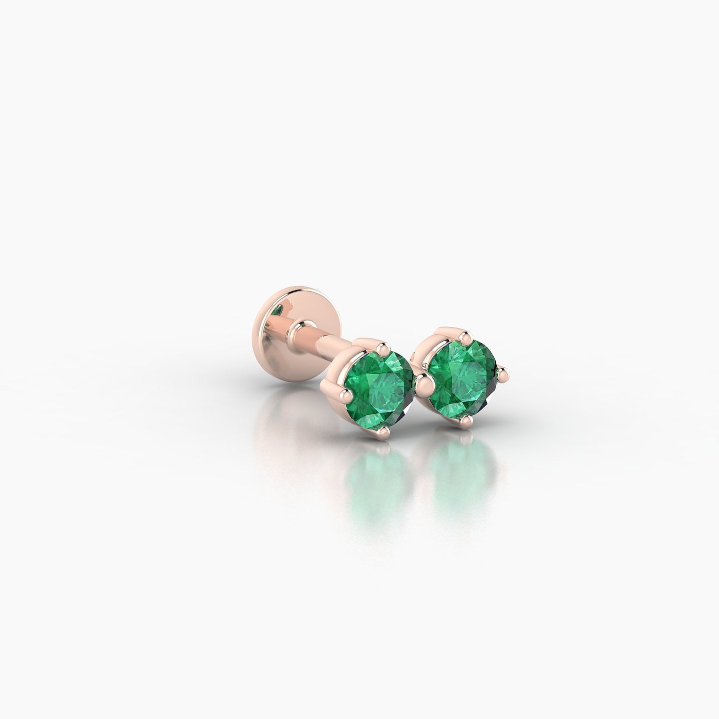 Isis | 18k Rose Gold 6.5 mm 7.5 mm Emerald Nostril Piercing