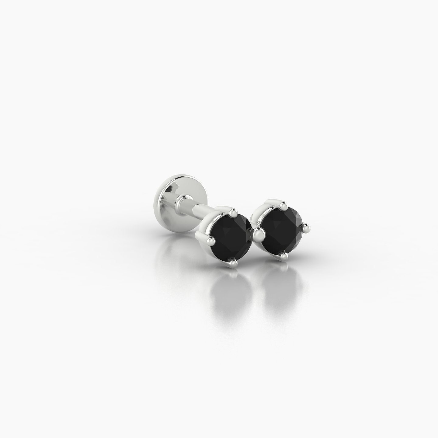 Isis | 18k White Gold 6.5 mm 7.5 mm Black Diamond Nostril Piercing