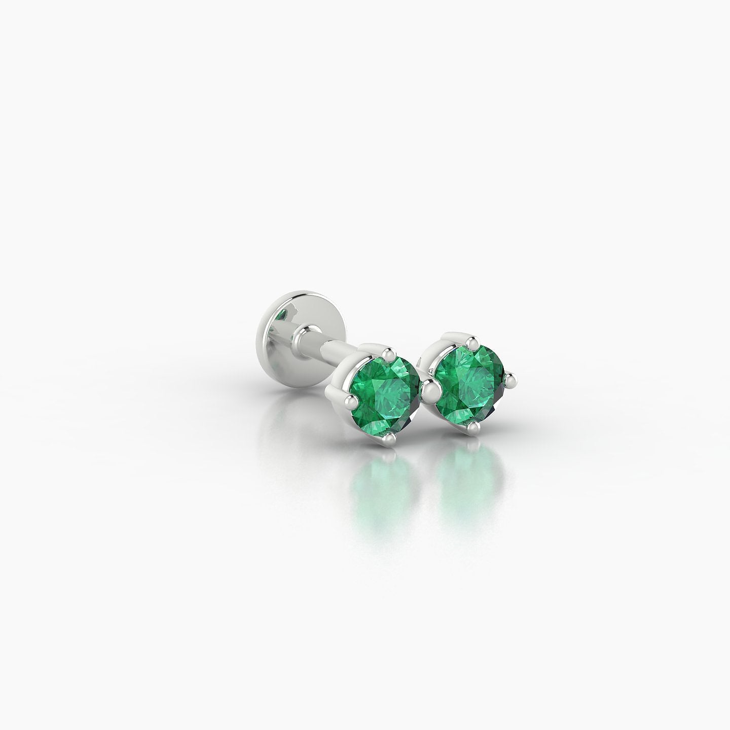 Isis | 18k White Gold 6.5 mm 7.5 mm Emerald Nostril Piercing