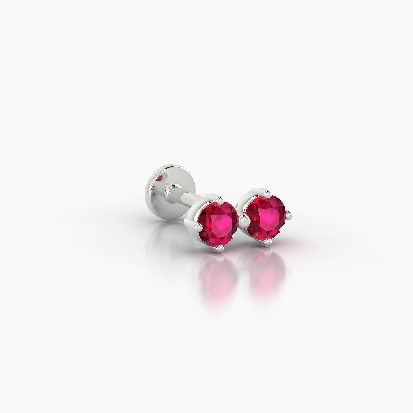 Isis | 18k White Gold 6.5 mm 7.5 mm Ruby Nostril Piercing