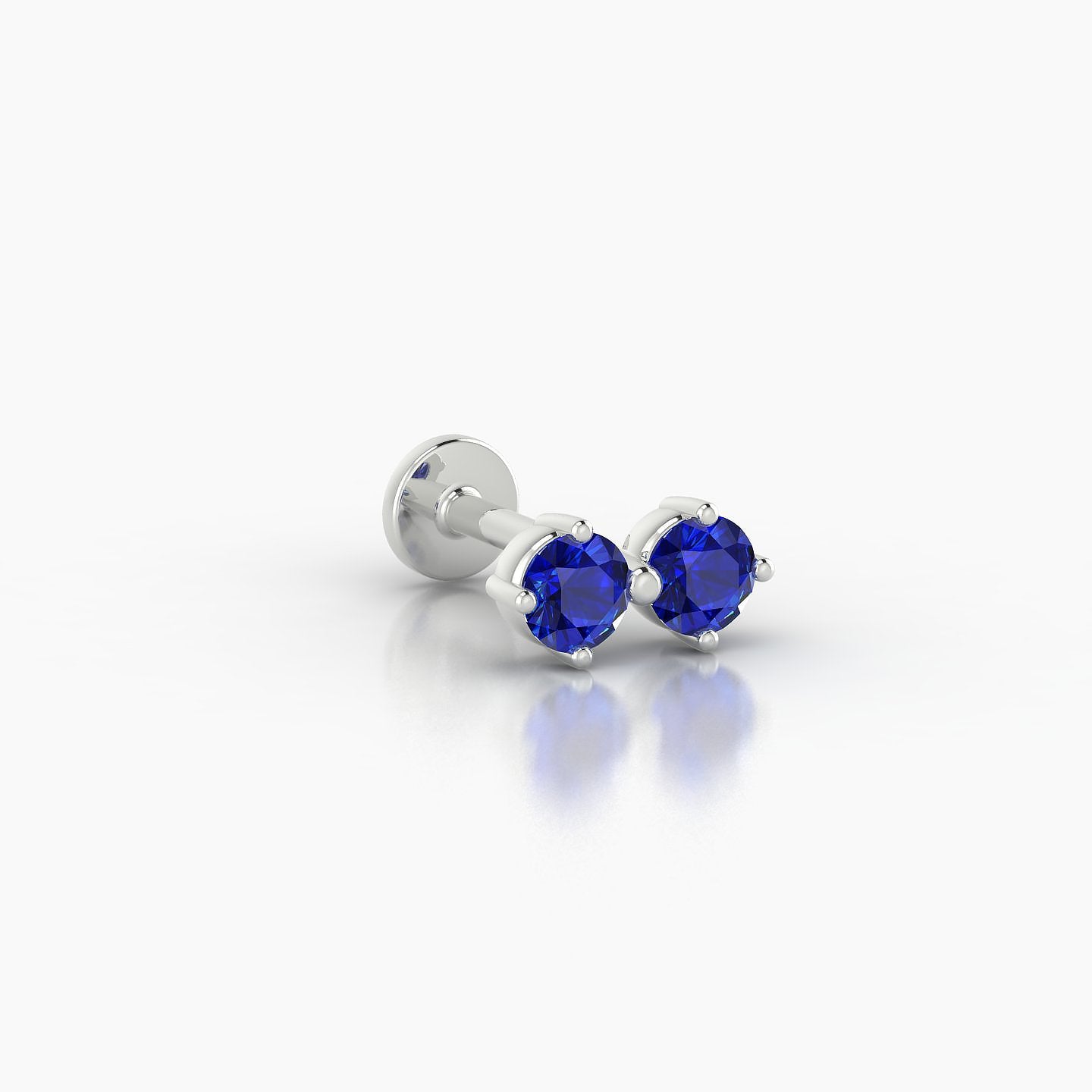 Isis | 18k White Gold 6.5 mm 7.5 mm Sapphire Nostril Piercing