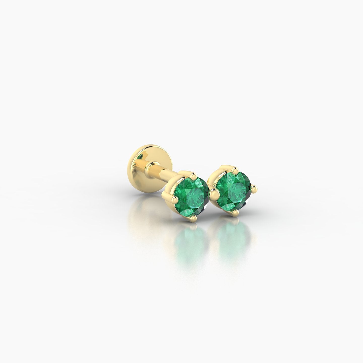 Isis | 18k Yellow Gold 6.5 mm 7.5 mm Emerald Nostril Piercing