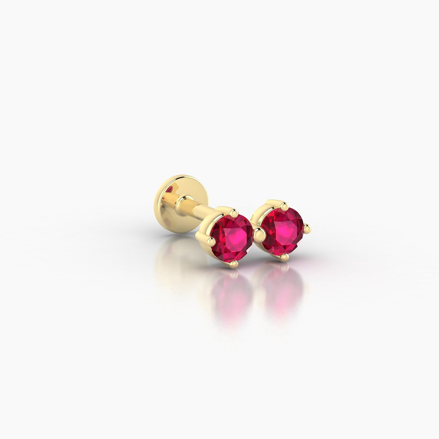 Isis | 18k Yellow Gold 6.5 mm 7.5 mm Ruby Nostril Piercing