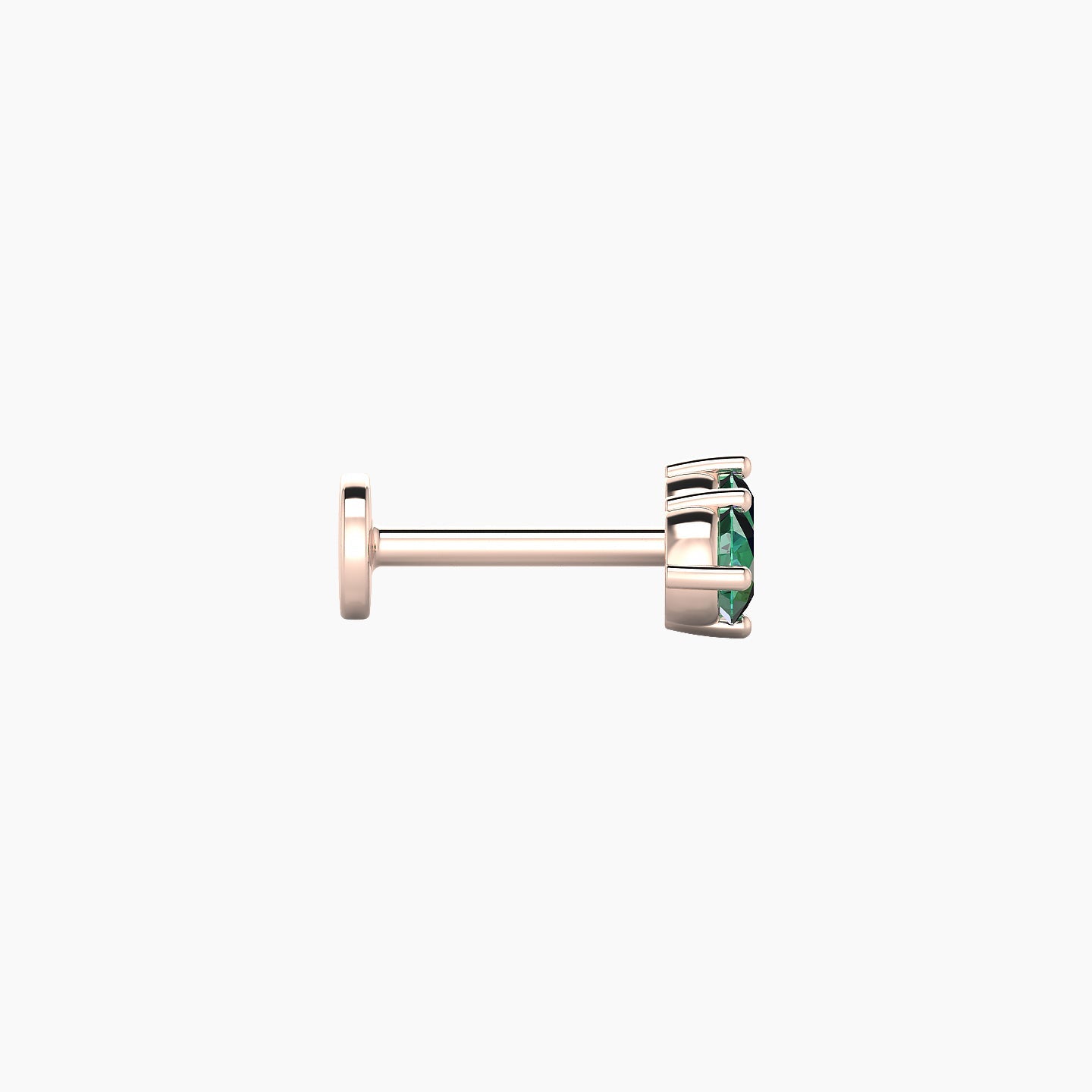 Isis | 18k Rose Gold 6.5 mm 7.5 mm Emerald Nostril Piercing