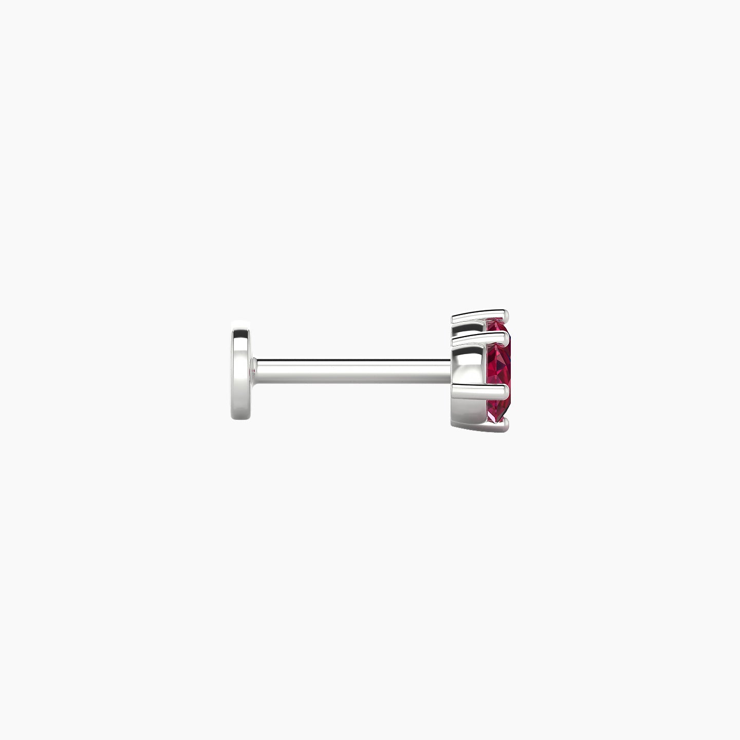 Isis | 18k White Gold 6.5 mm 7.5 mm Ruby Nostril Piercing