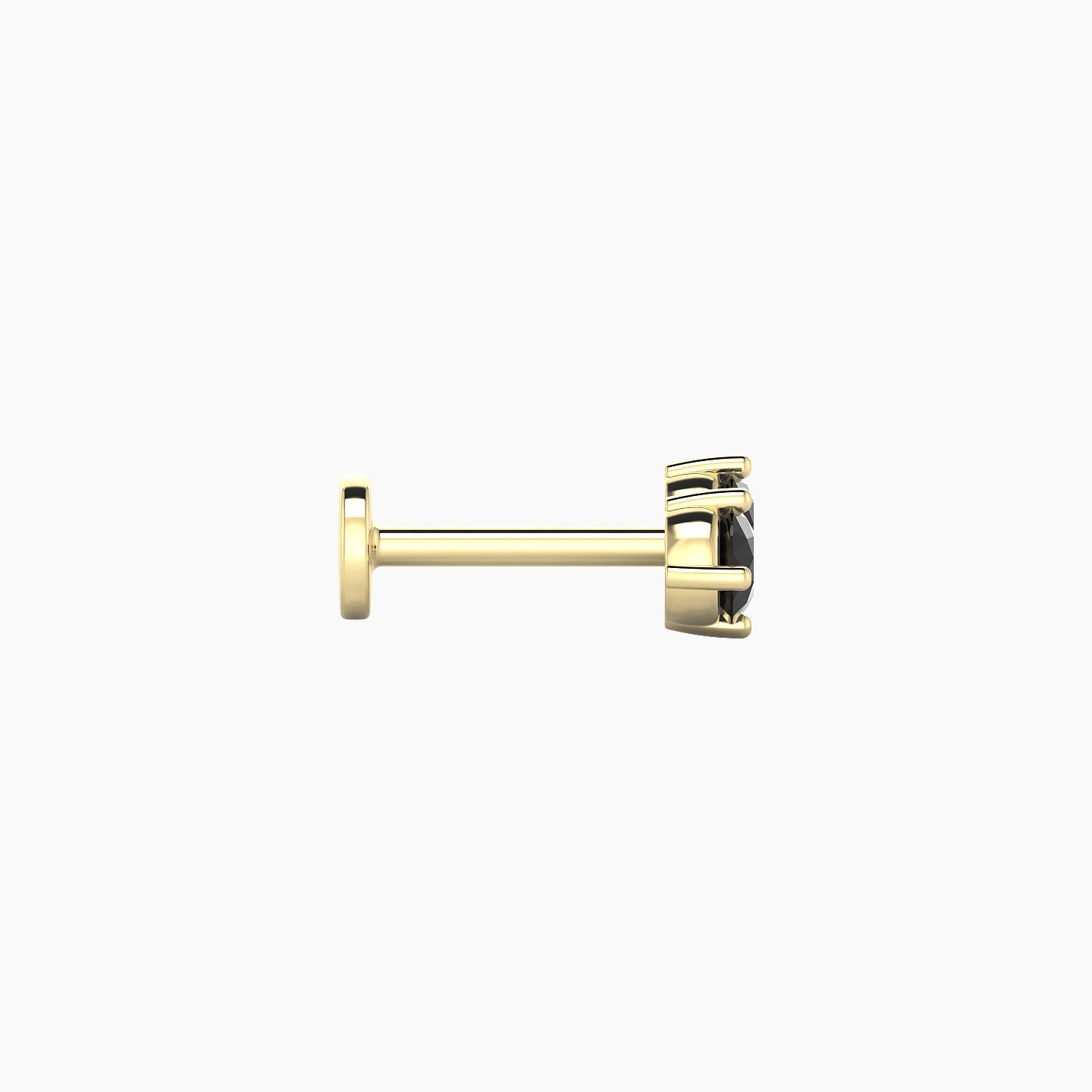 Isis | 18k Yellow Gold 6.5 mm 7.5 mm Black Diamond Nostril Piercing