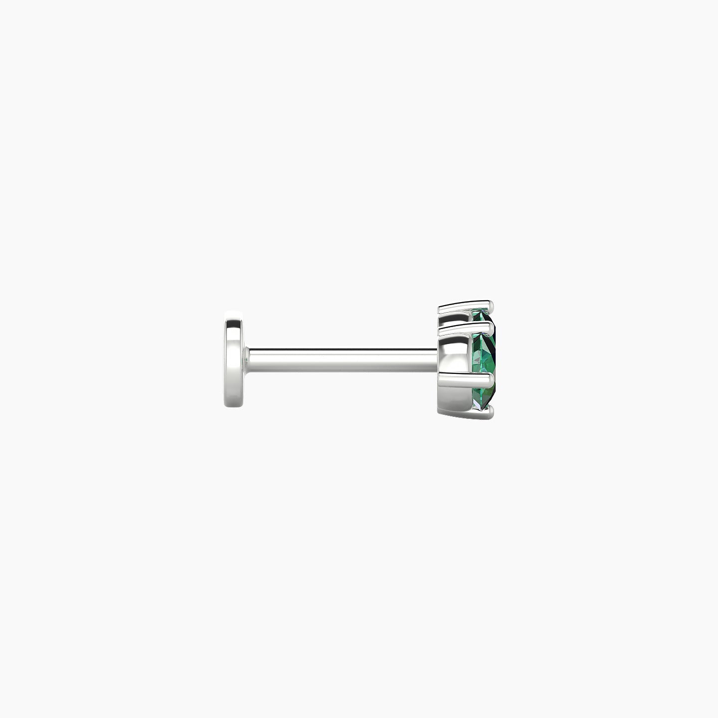 Isis | 18k White Gold 6.5 mm 7.5 mm Emerald Piercing