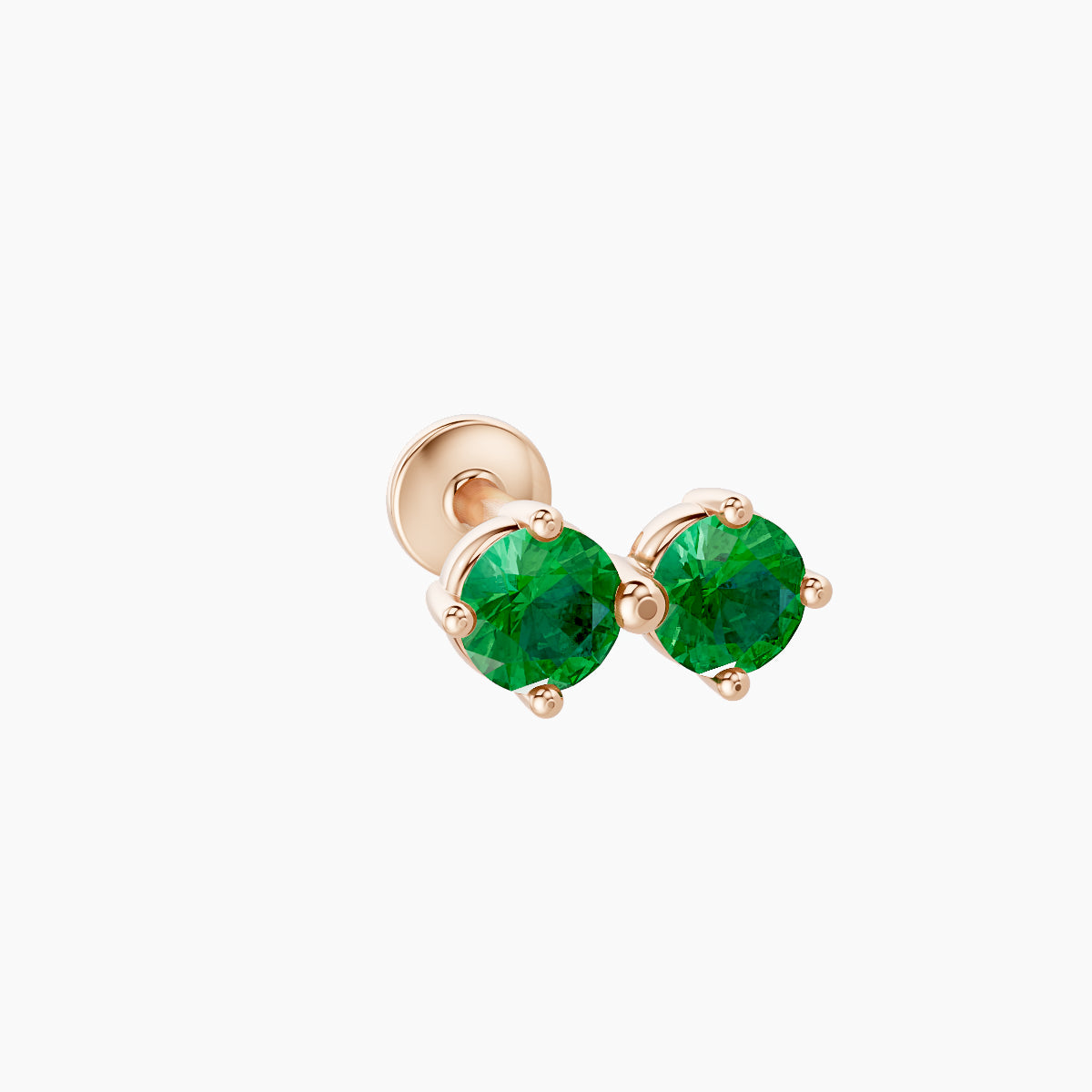 Isis | 18k Rose Gold 8 mm 7.5 mm Emerald Nose Piercing