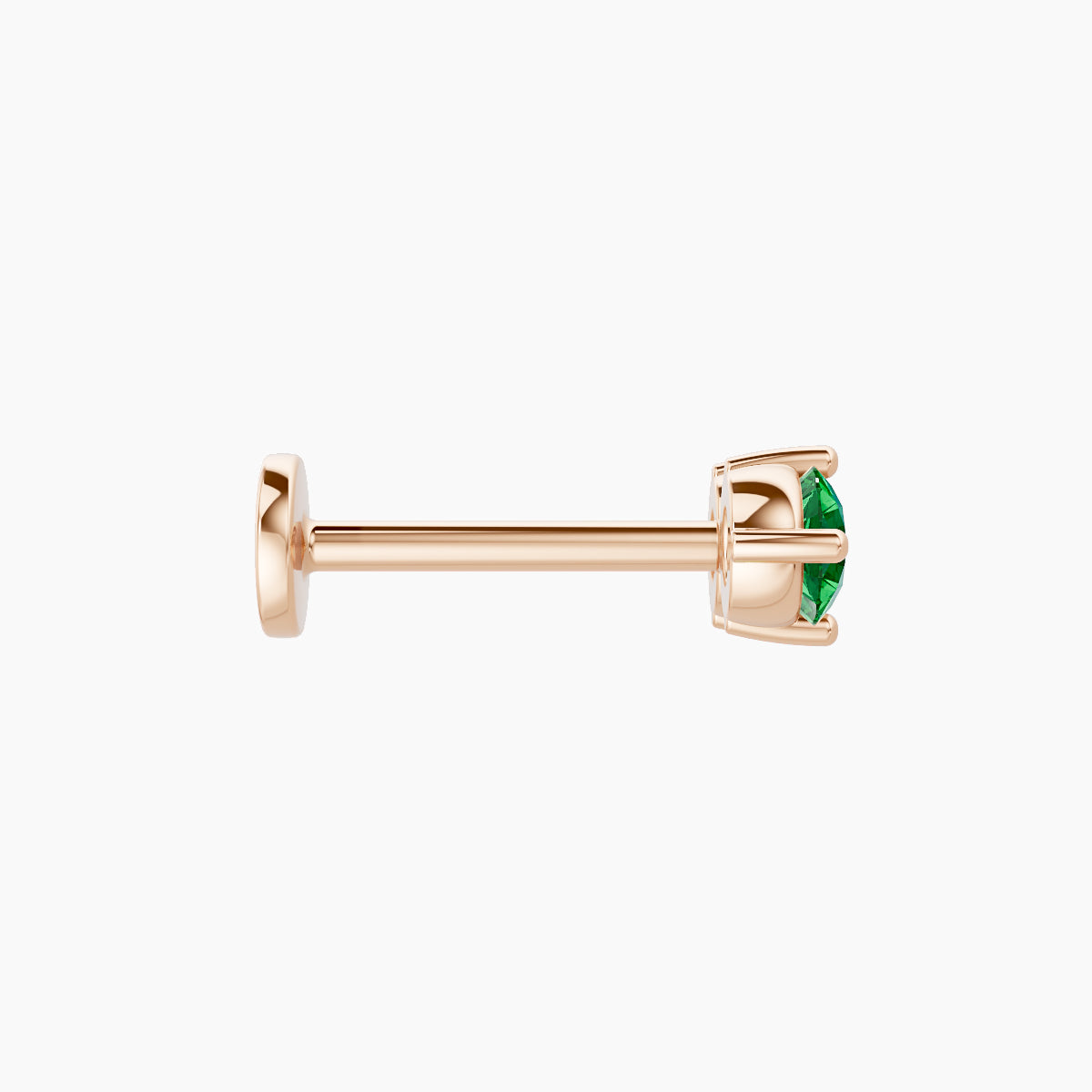 Isis | 18k Rose Gold 8 mm 7.5 mm Emerald Nose Piercing
