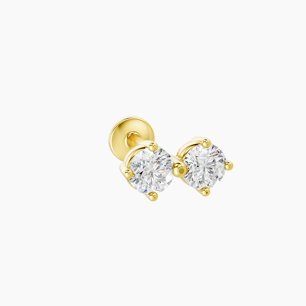 Isis | 18k Yellow Gold 7.5 mm 8 mm Diamond Nose Piercing