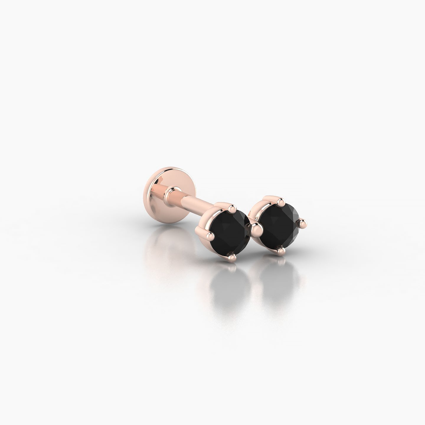 Isis | 18k Rose Gold 8 mm 7.5 mm Black Diamond Nostril Piercing