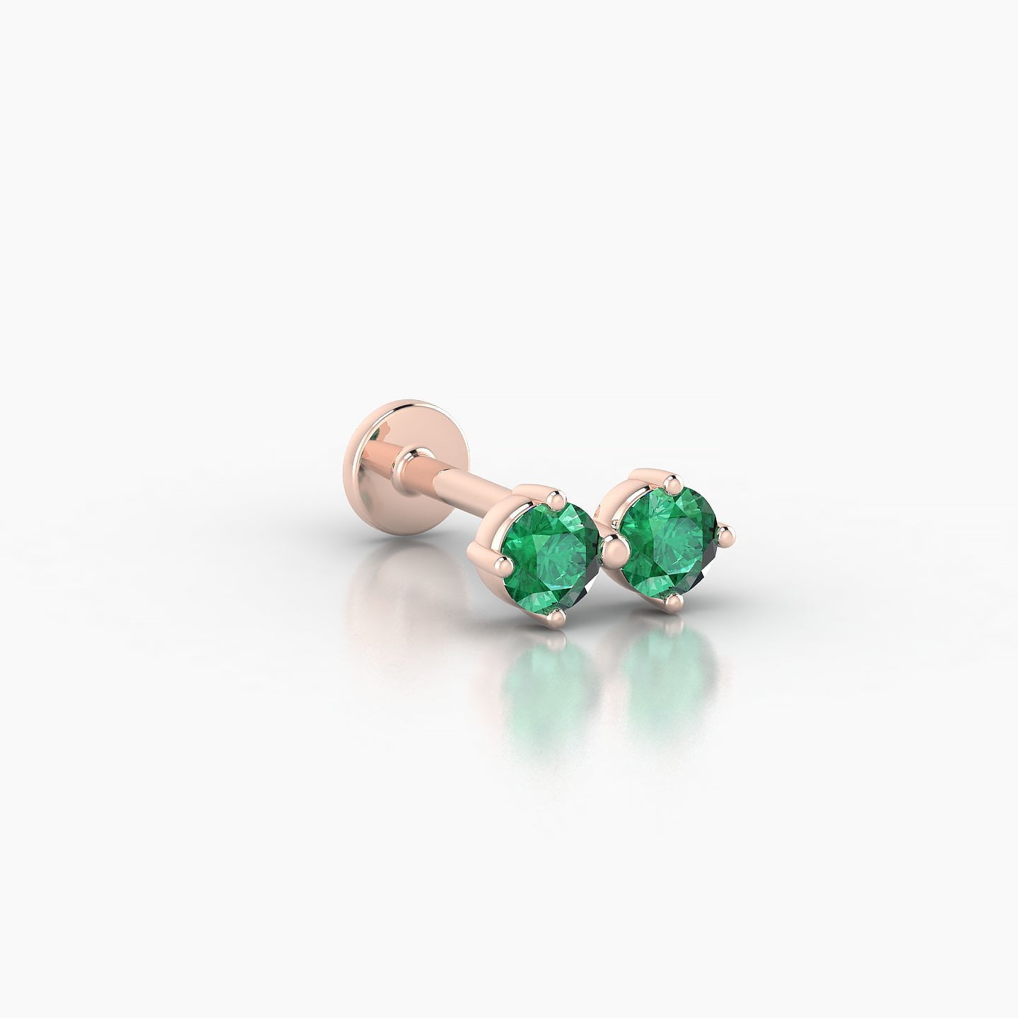 Isis | 18k Rose Gold 8 mm 7.5 mm Emerald Nostril Piercing