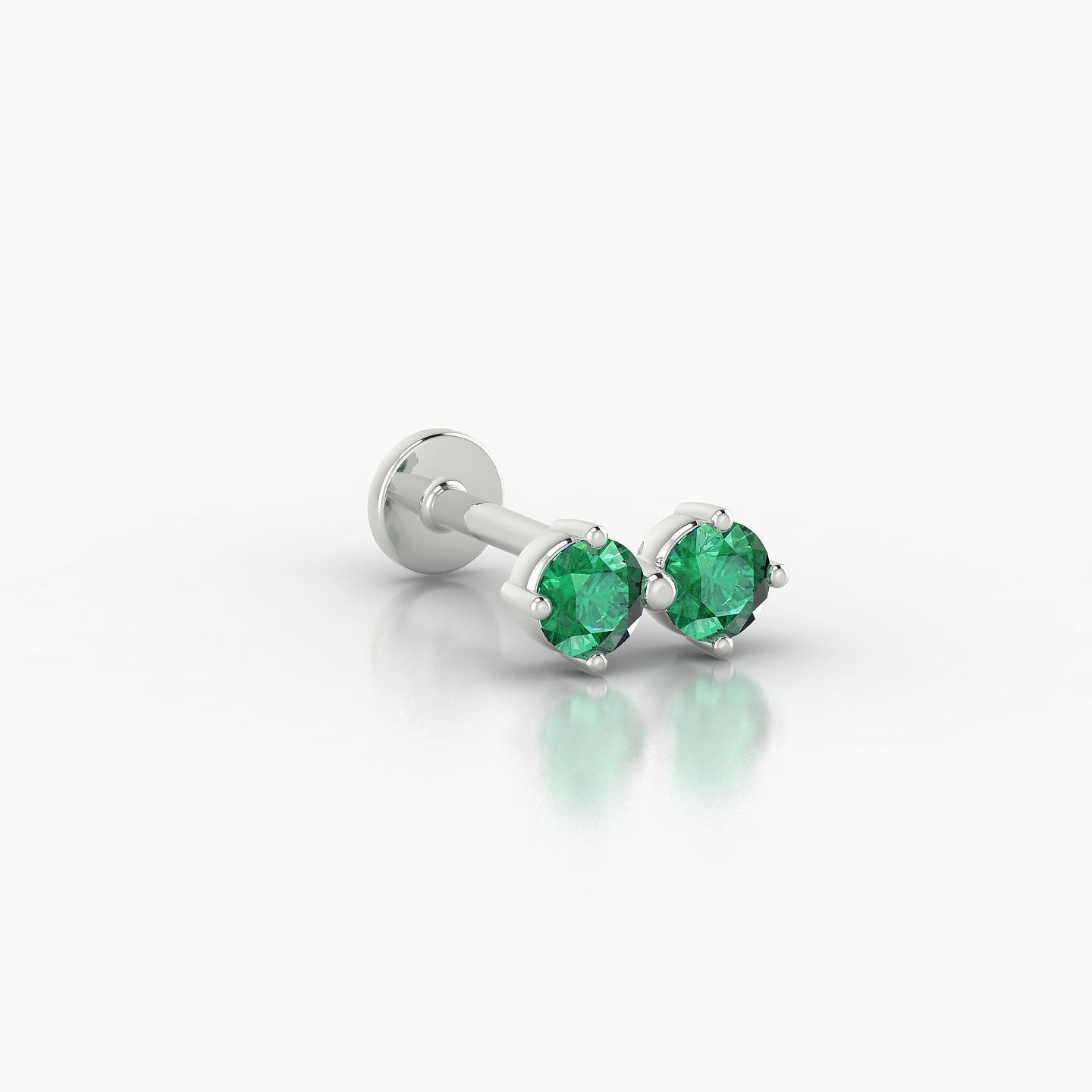 Isis | 18k White Gold 8 mm 7.5 mm Emerald Nostril Piercing