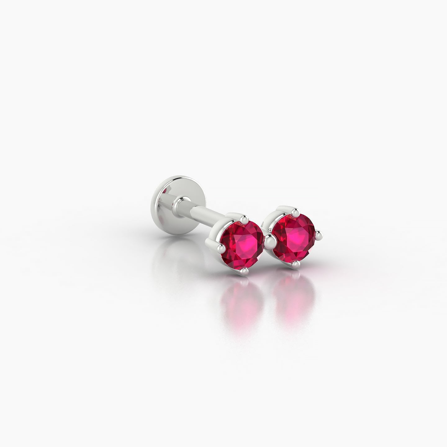 Isis | 18k White Gold 8 mm 7.5 mm Ruby Nostril Piercing