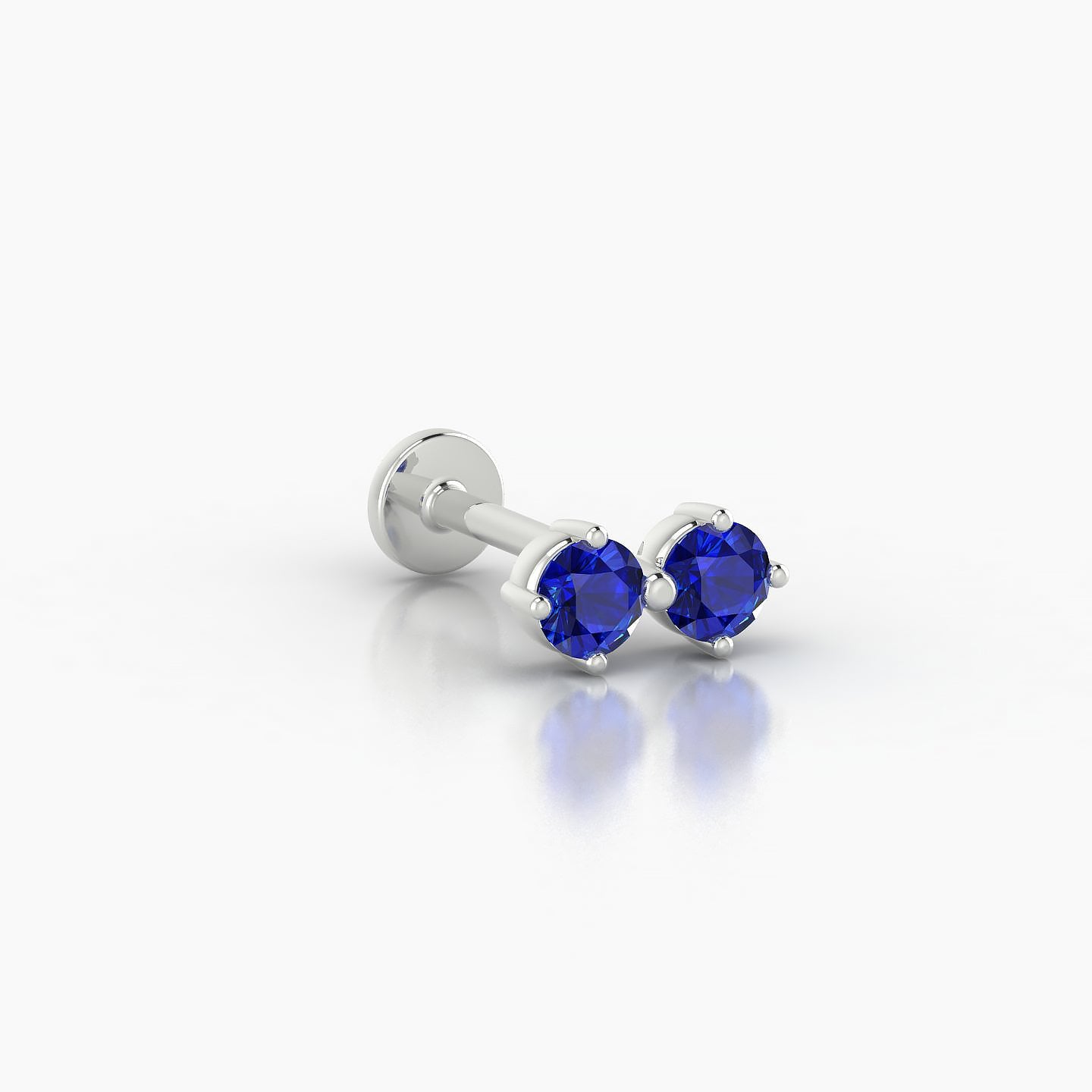 Isis | 18k White Gold 8 mm 7.5 mm Sapphire Nostril Piercing