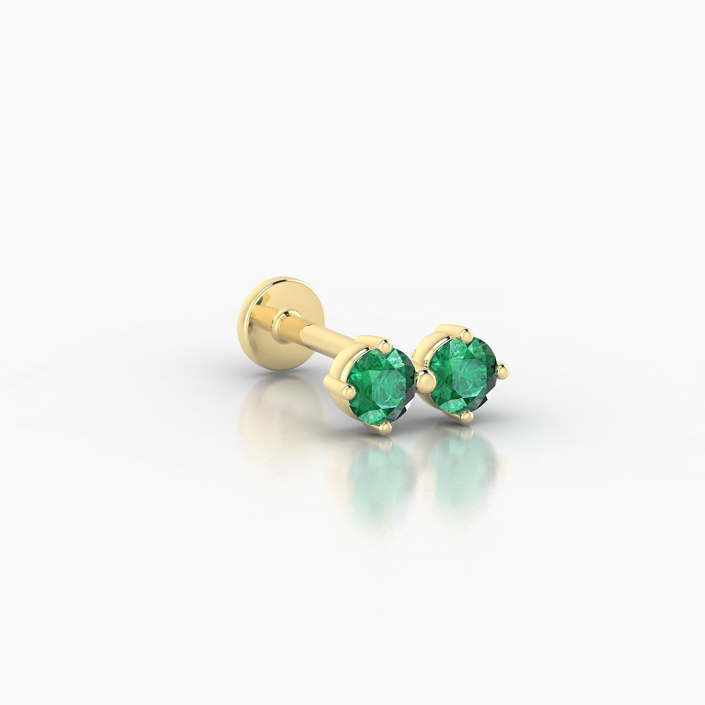 Isis | 18k Yellow Gold 8 mm 7.5 mm Emerald Nostril Piercing