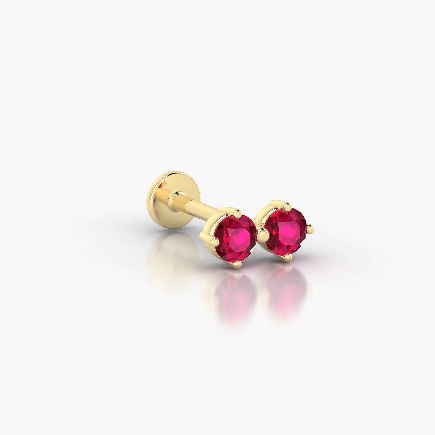 Isis | 18k Yellow Gold 8 mm 7.5 mm Ruby Nostril Piercing