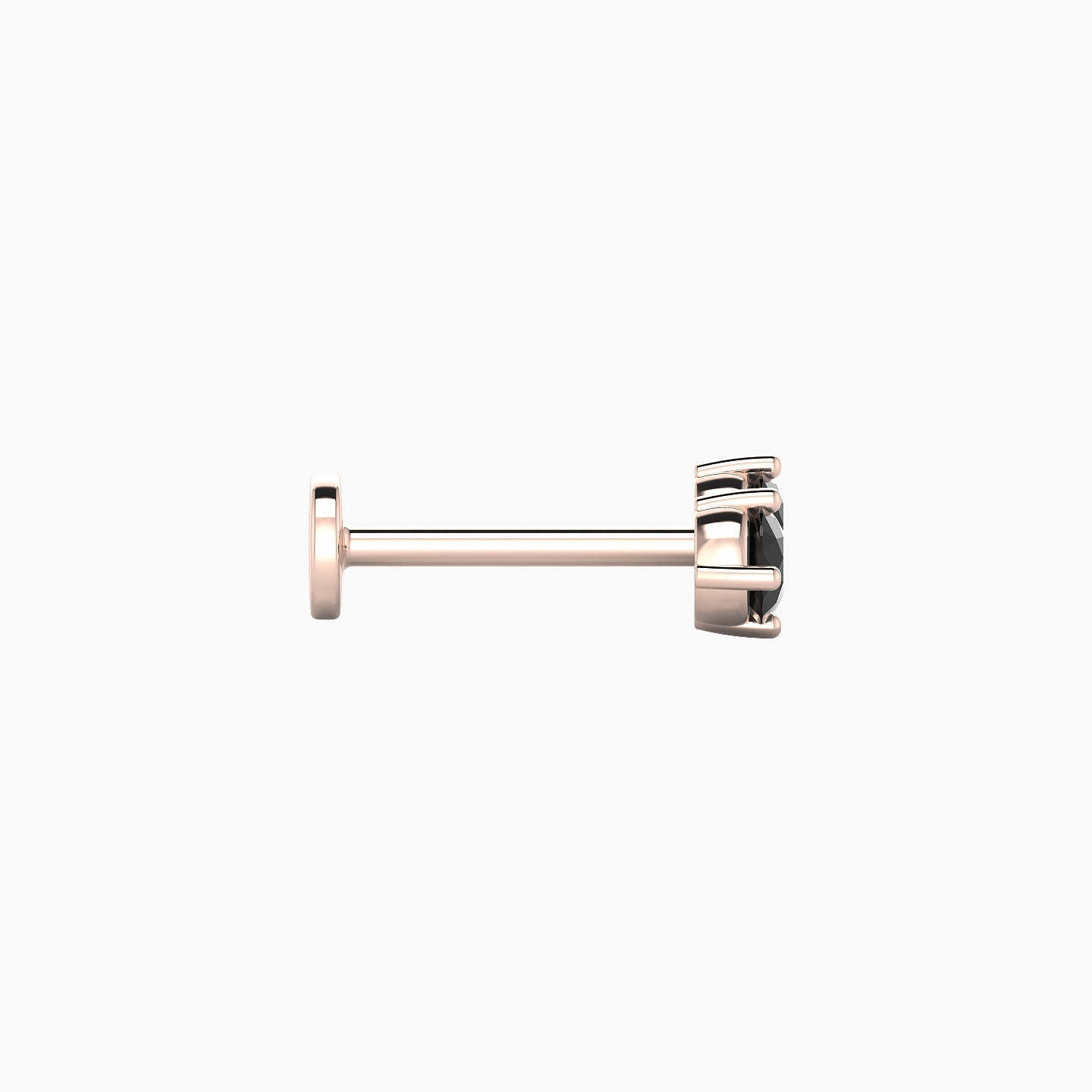 Isis | 18k Rose Gold 8 mm 7.5 mm Black Diamond Nostril Piercing