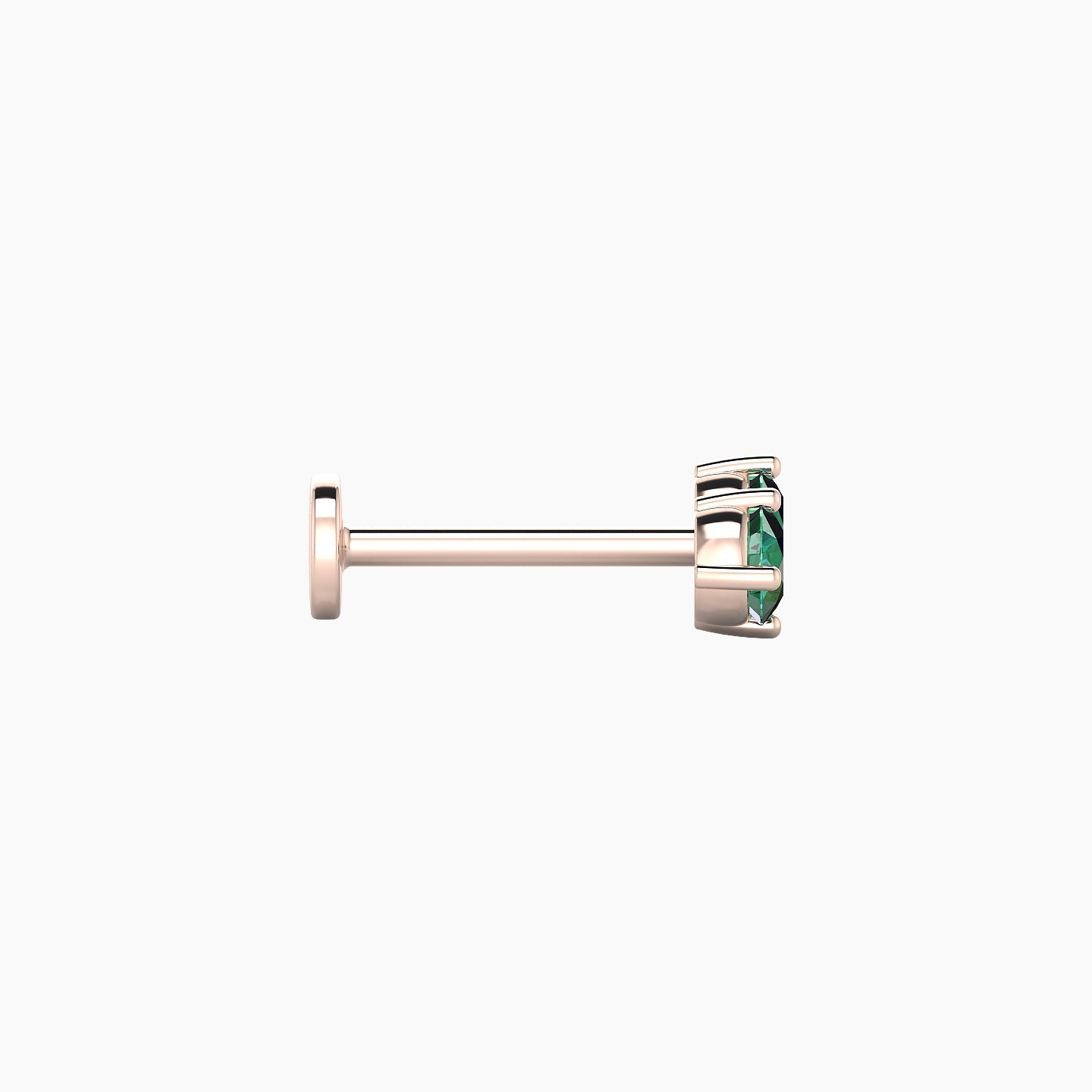 Isis | 18k Rose Gold 8 mm 7.5 mm Emerald Nostril Piercing