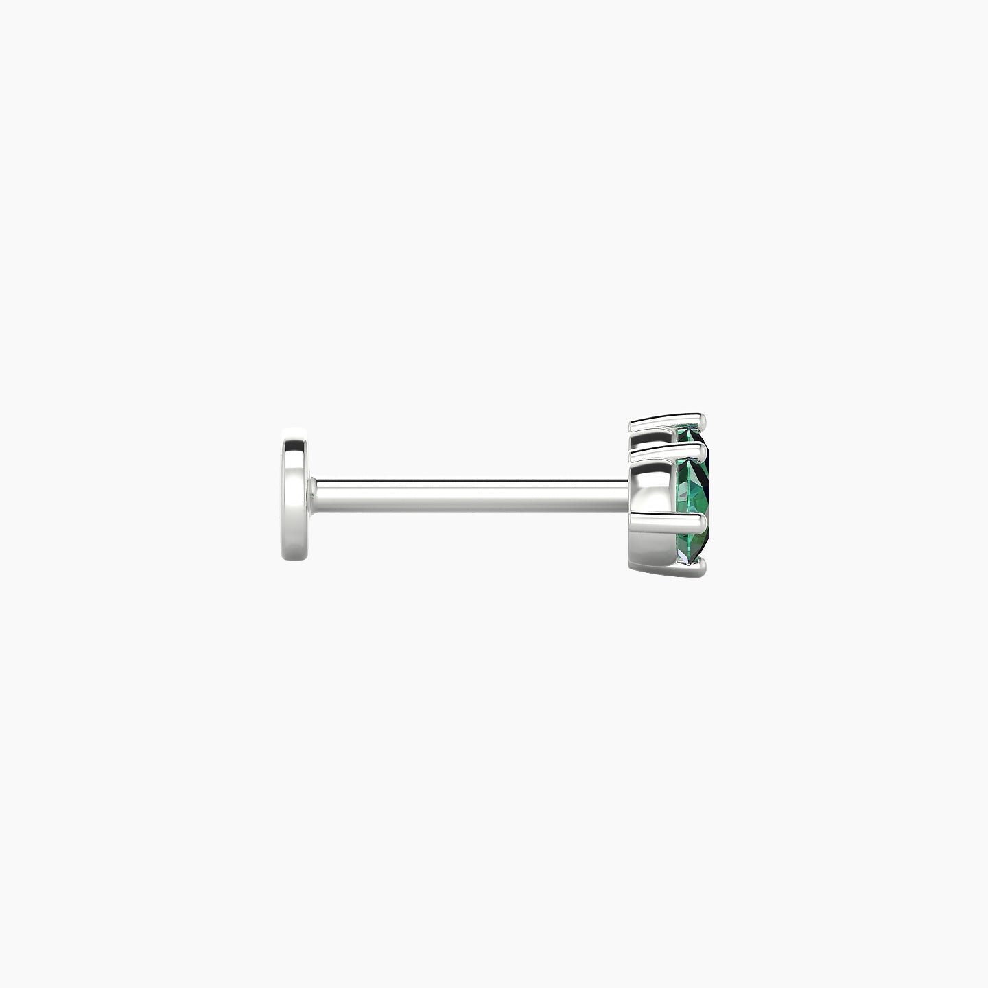 Isis | 18k White Gold 8 mm 7.5 mm Emerald Nostril Piercing