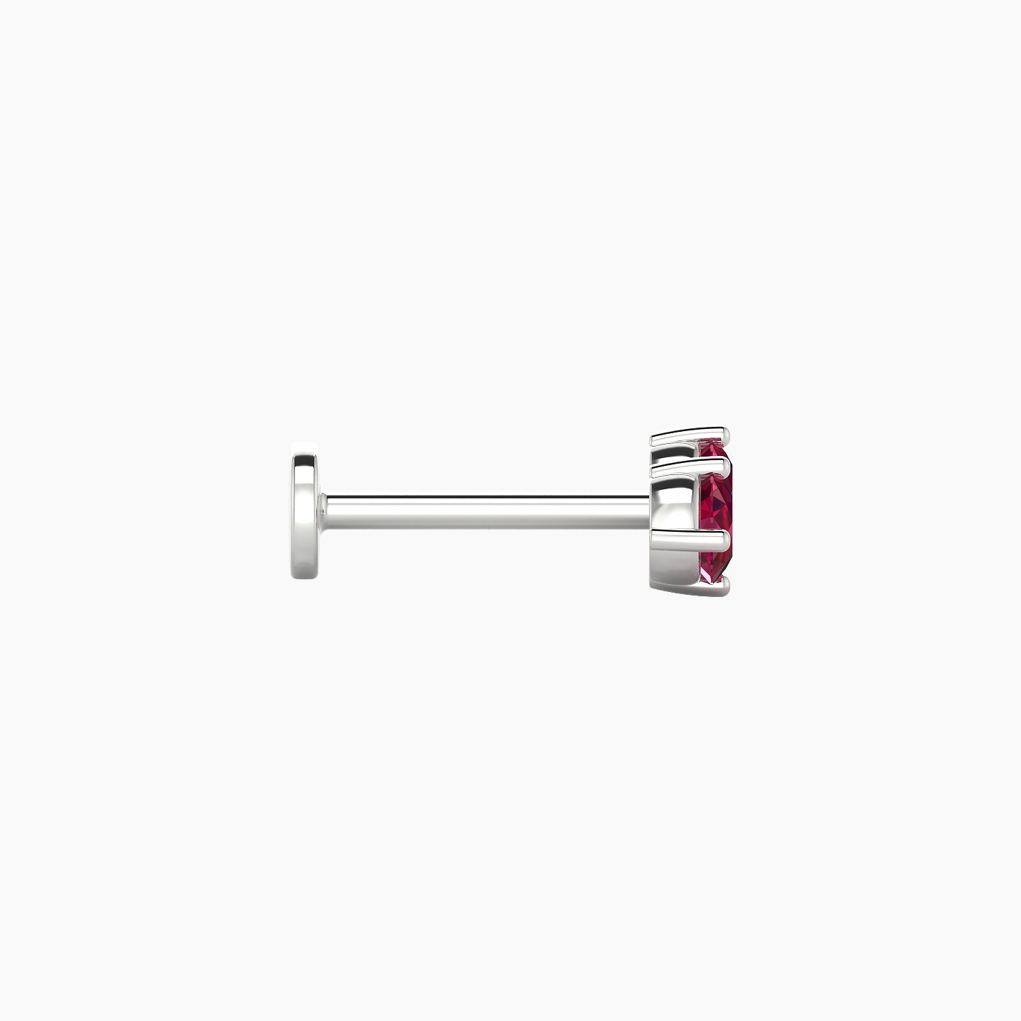 Isis | 18k White Gold 8 mm 7.5 mm Ruby Nostril Piercing