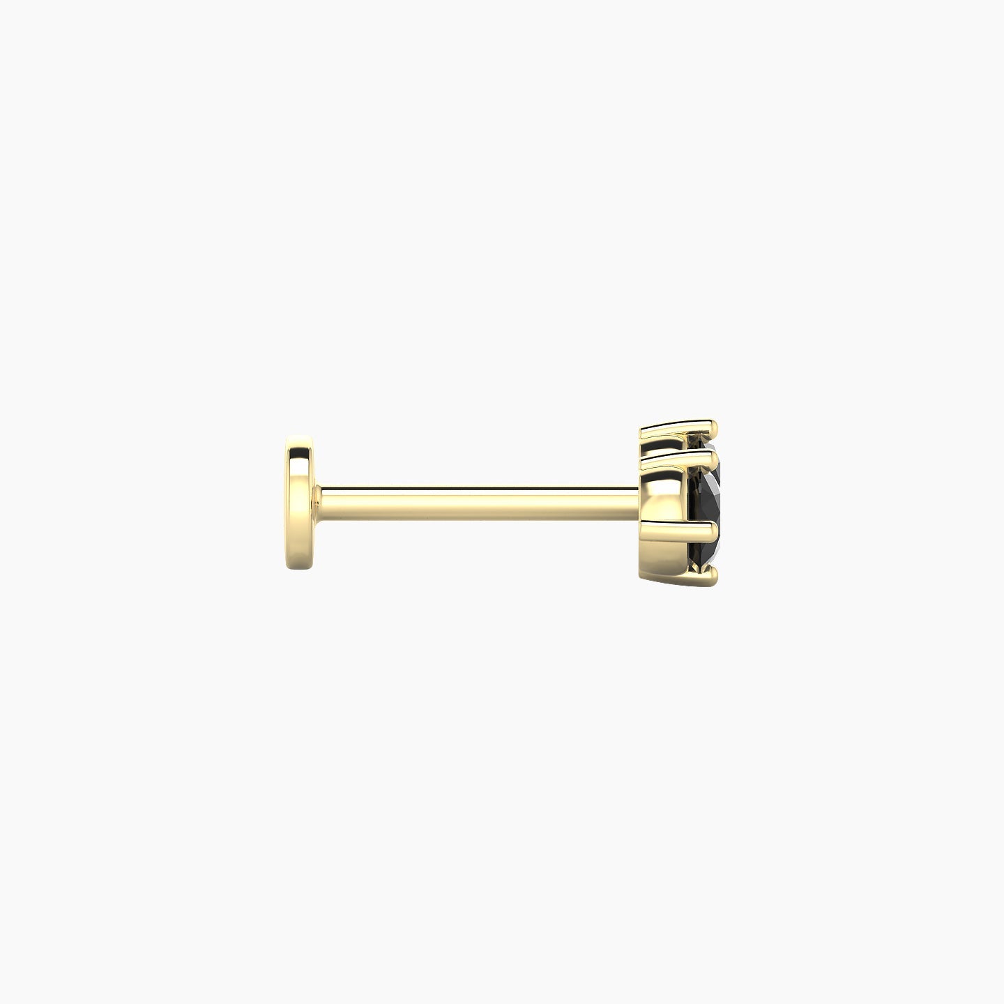 Isis | 18k Yellow Gold 8 mm 7.5 mm Black Diamond Nostril Piercing